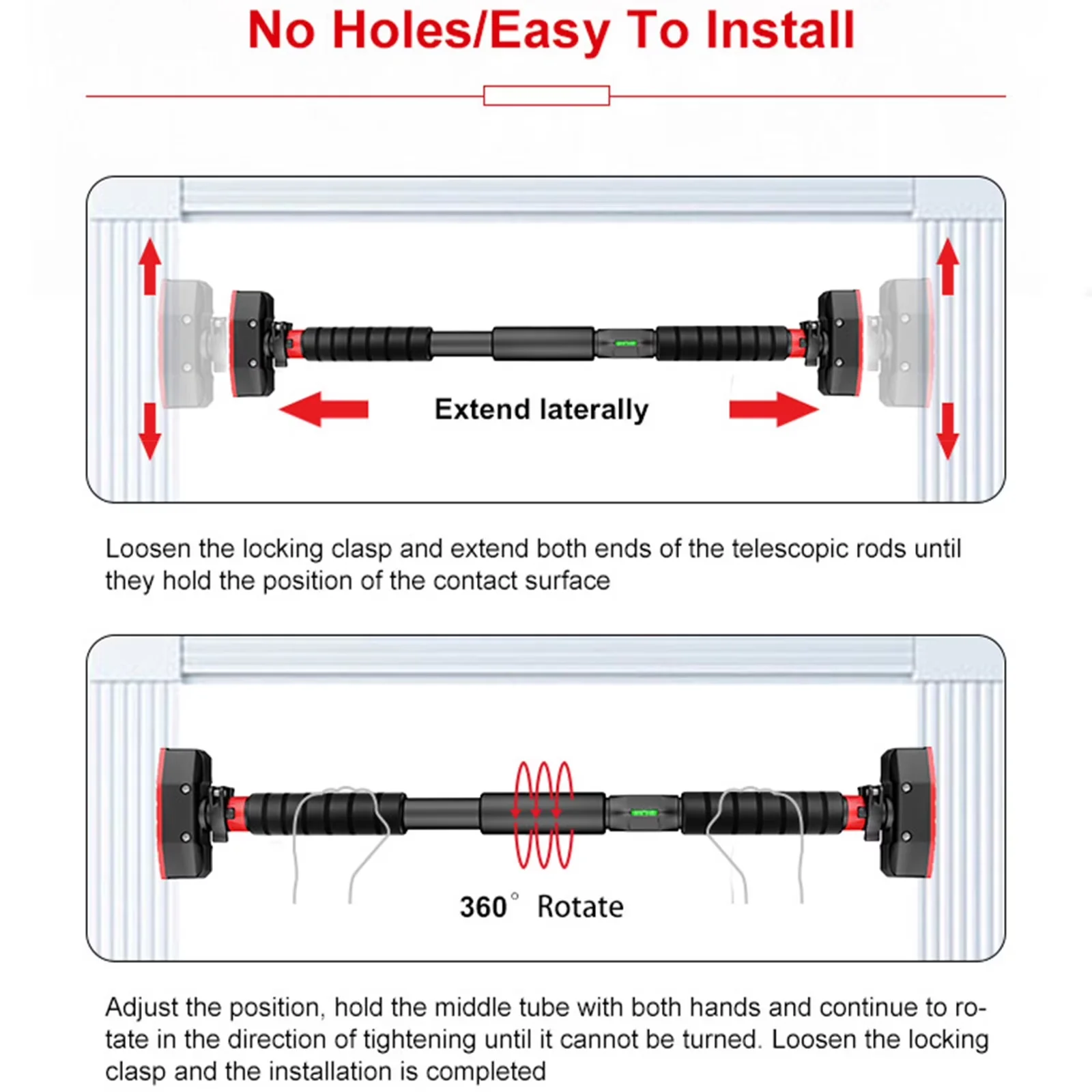 Durable Home Gym with Adjustable, 【No Screws, No Drilling】, Pull up Bar - Kohlenstoffstahl for Home, Indoor Model 8FC97E