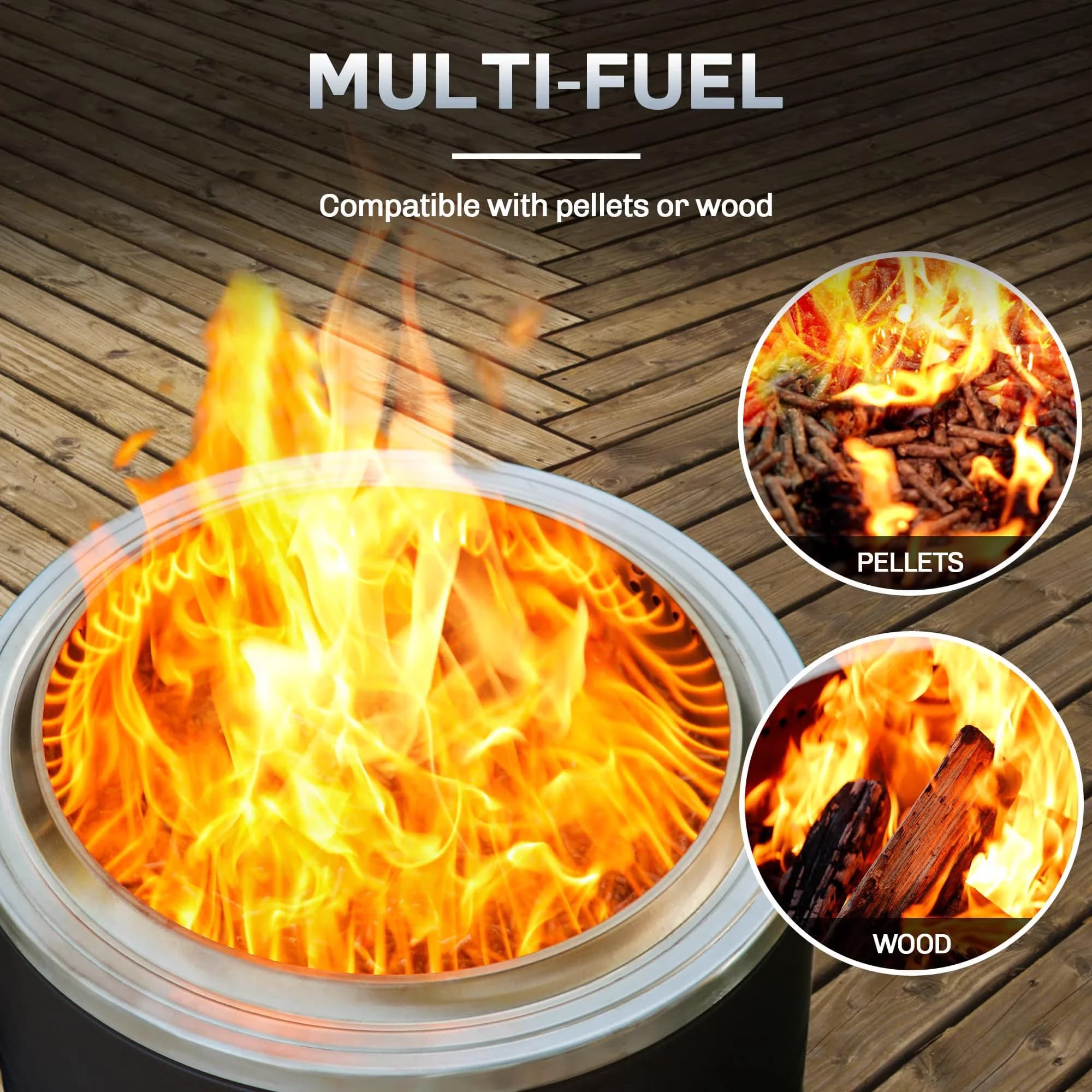 Outdoor Heating Reliable with Portable, Rust Resistant - Stainless Steel Black for Patio, Camping Model 908AA7
