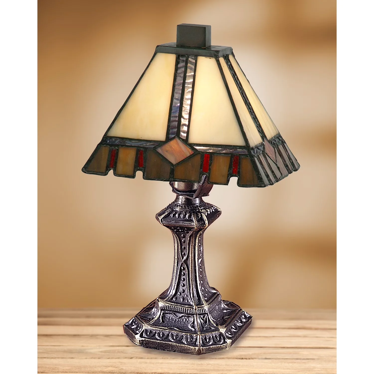 Efficient Table Lamp with Incandescent, Accent Lamps, Energy Efficient - Metal Black, Brown, Red, Multicolor Model 546DF8
