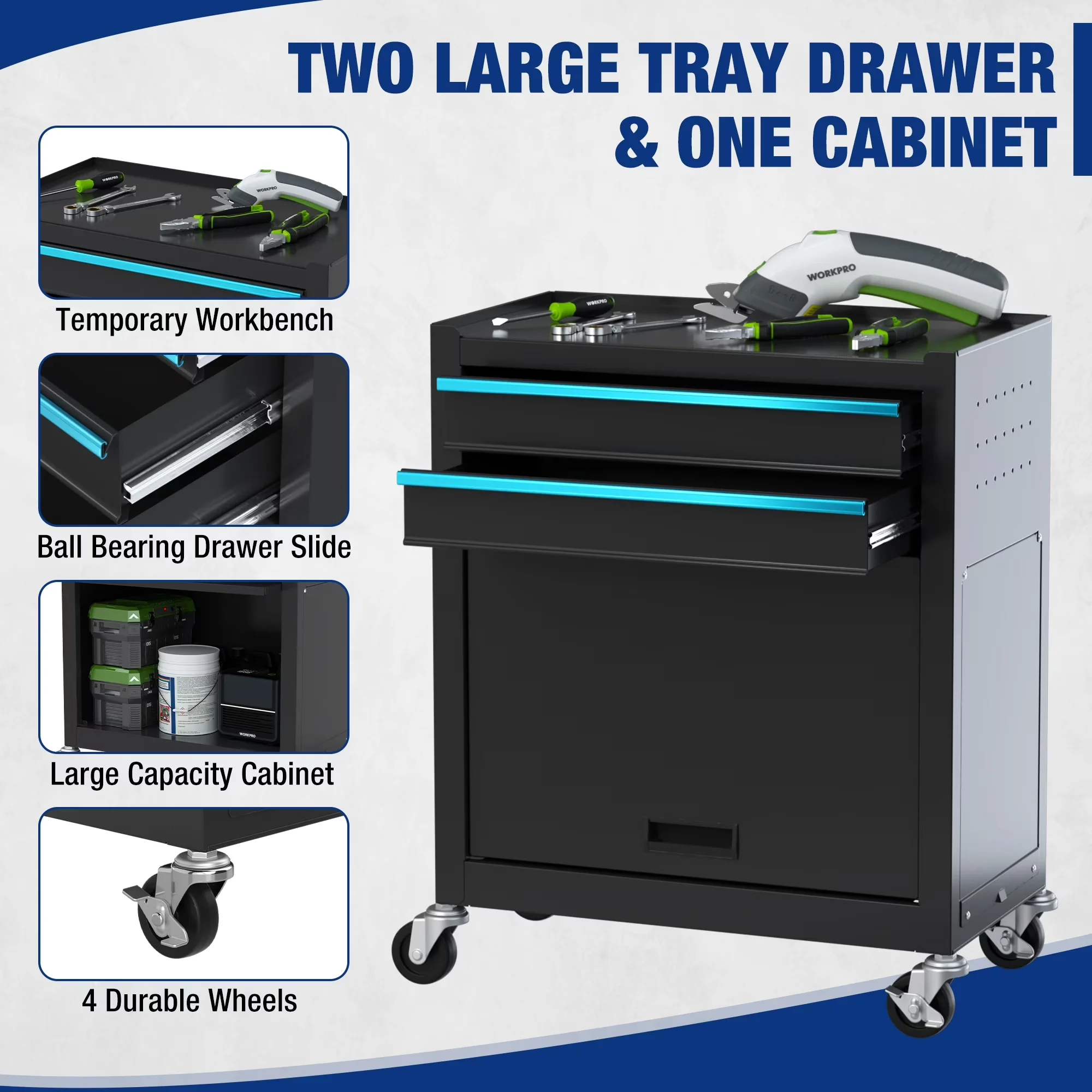 Toolstorage Essential with Tool Organizer, Lockable - Metal 24.5" for Garage Model 6F893F