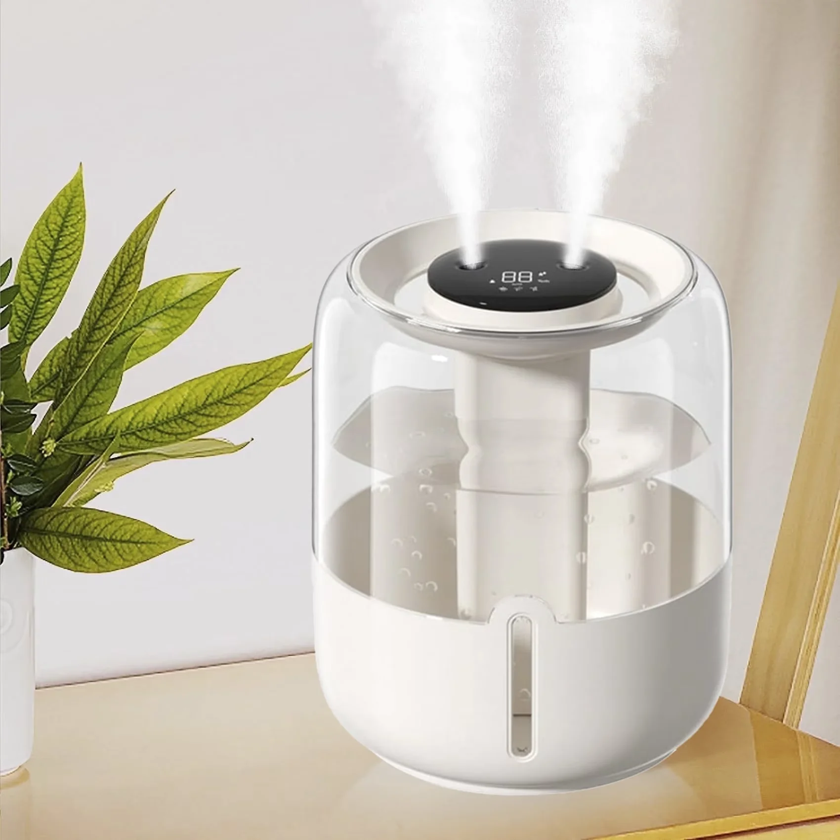 Premium Humidifier with Purifies Air, Water Level Indicator, Variable Speed - Beige Model 5A8884