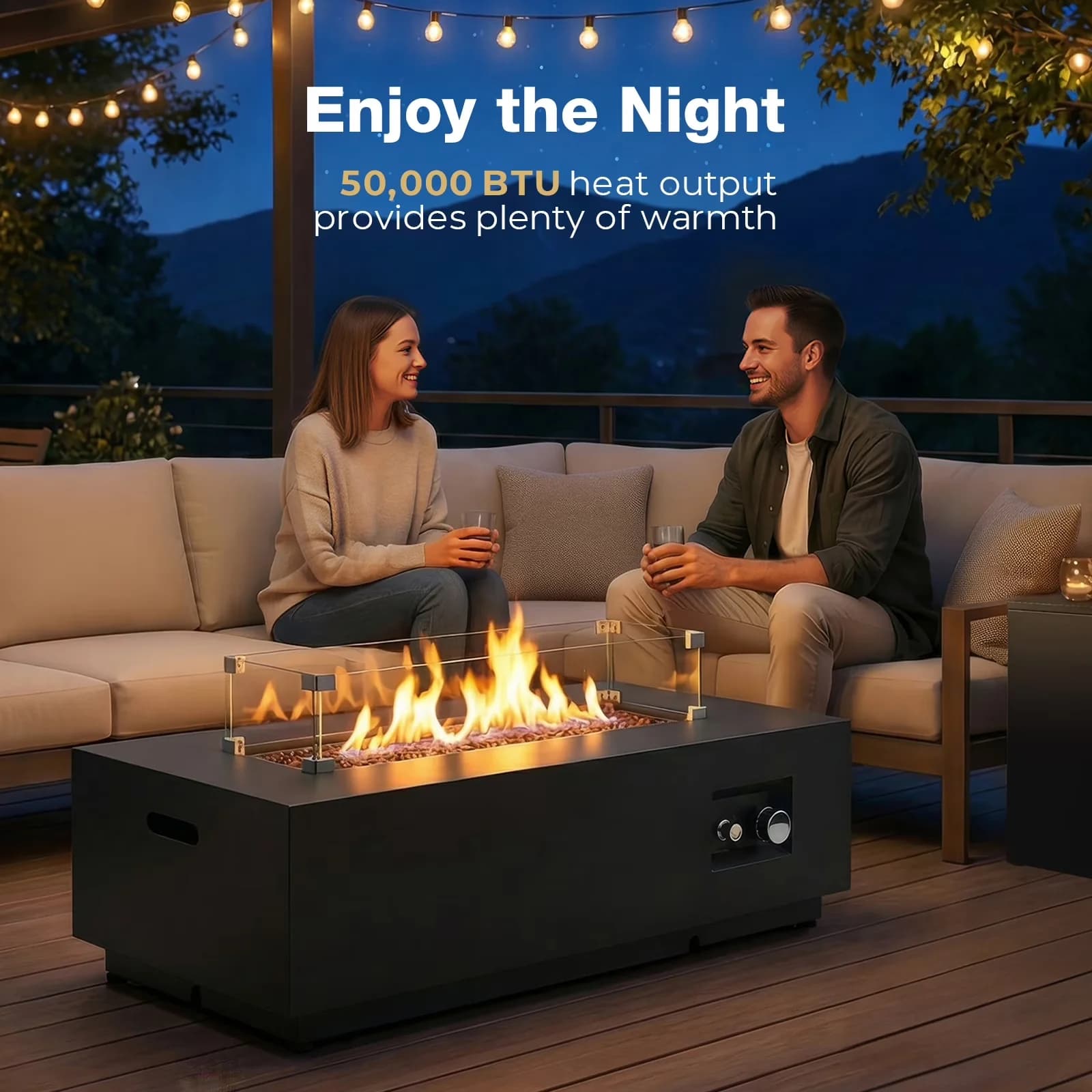 Compact Outdoor Heating with 50000 BTU, Automatic Shutoff - Metal Black Model D31A7C