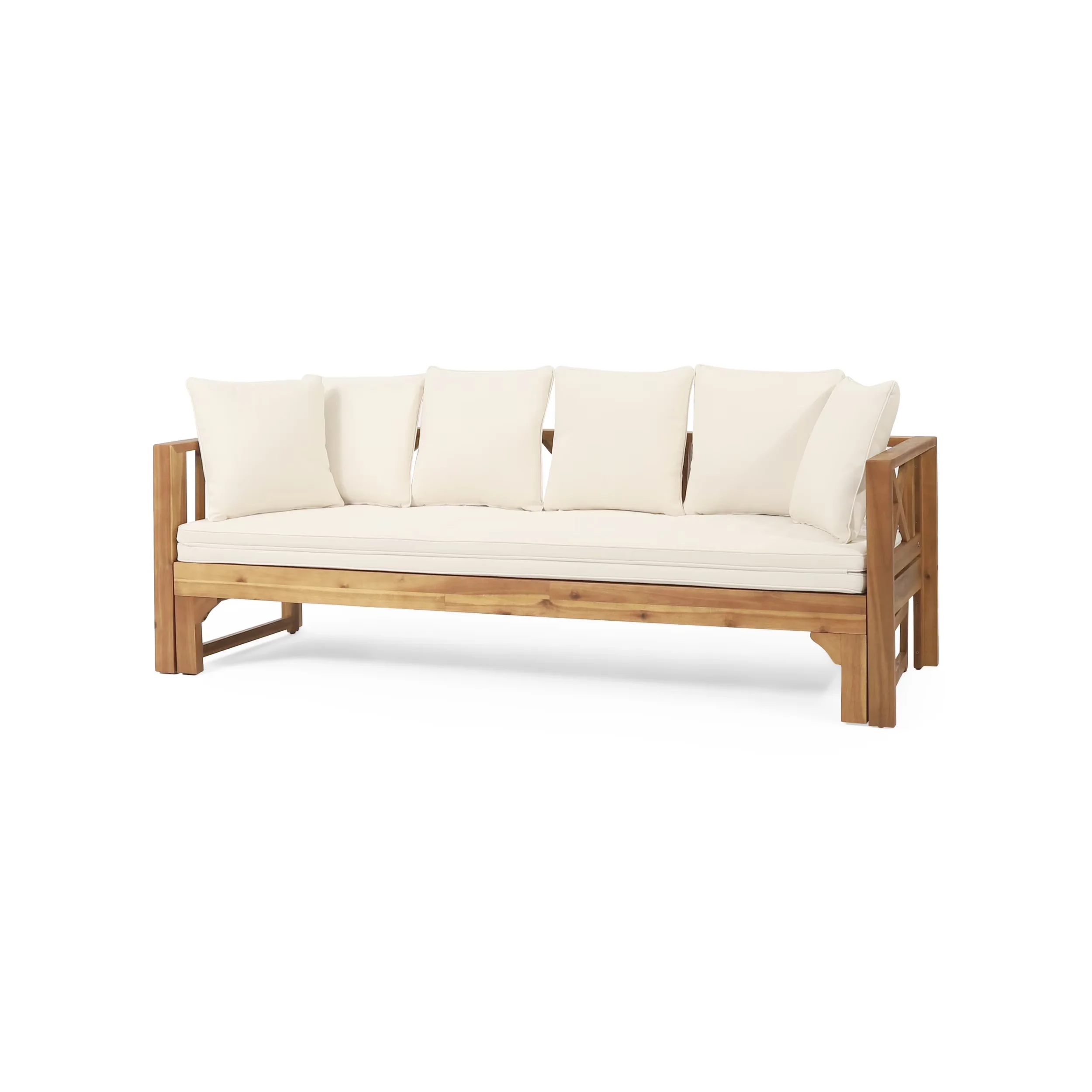Outdoor Sofas Sectional Essential with Water-Resistant, Transitional, Multiple Color Options - Brown Solid Wood/Fabric Model 3E9651
