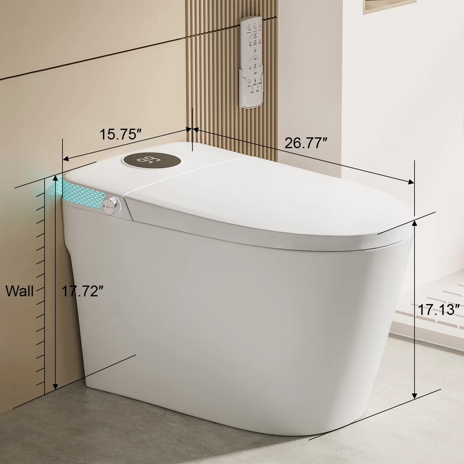 Essential Toilet Seats And Lid with Heated, Smart Bidet, Heated Seat & Warm Air Dryer - Model AD78FE