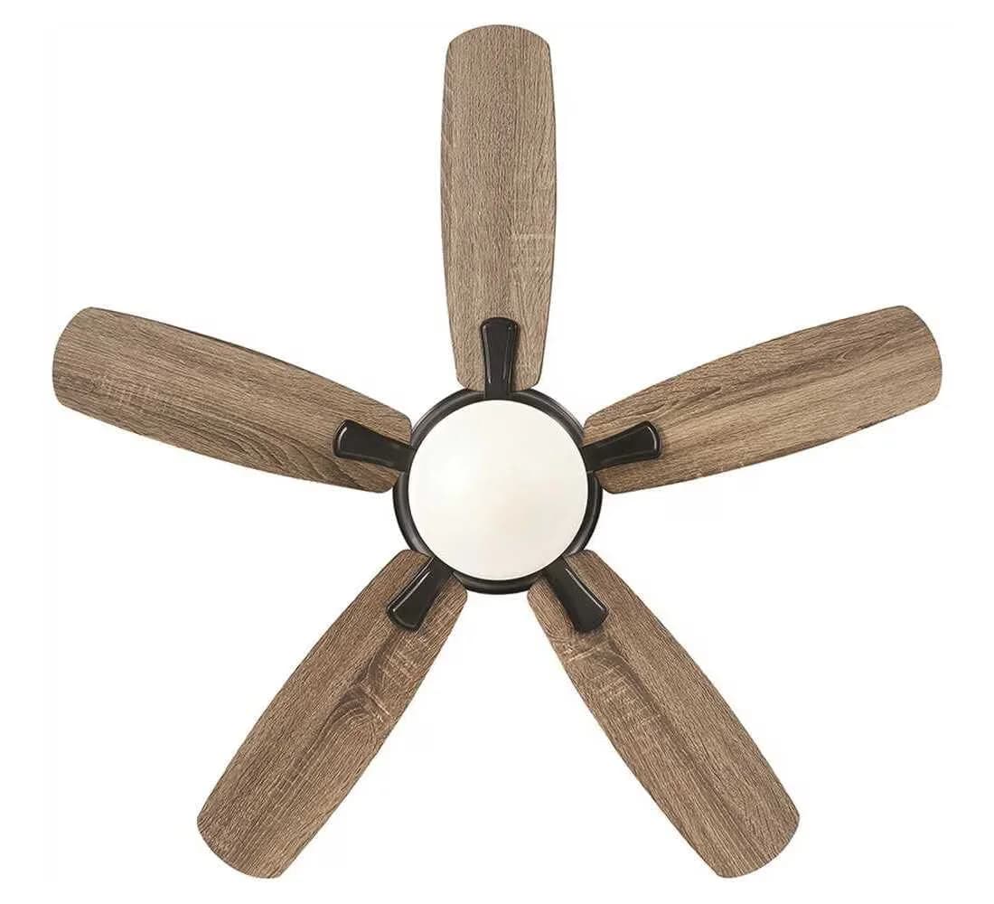 Professional Ceiling Fan with LED, Reversible Blades - Frosted White Plastic Black Model 9AC3A6