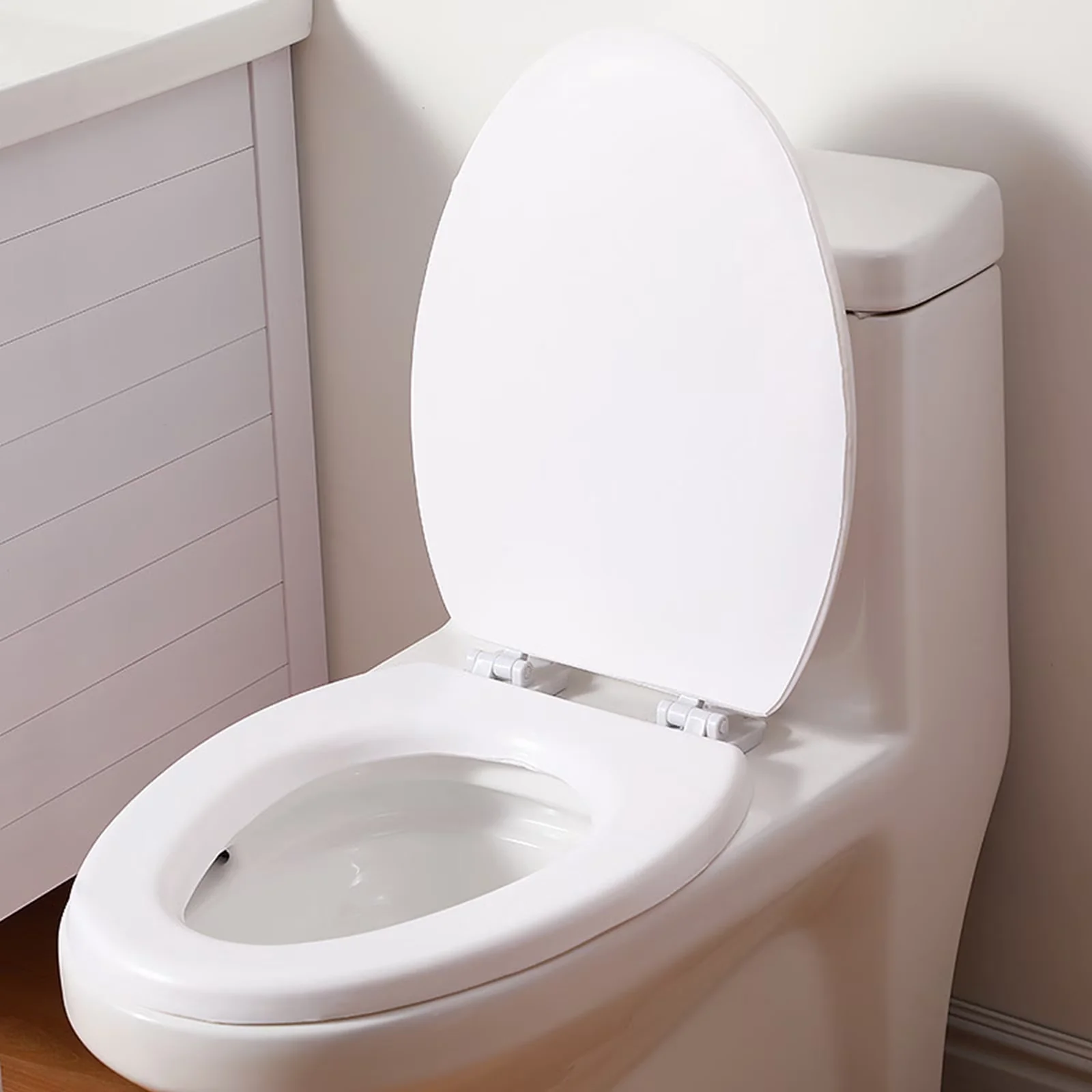 Innovative Toilet Seats And Lid with Easy To Clean, Easy Release - White Plastic Model 018290