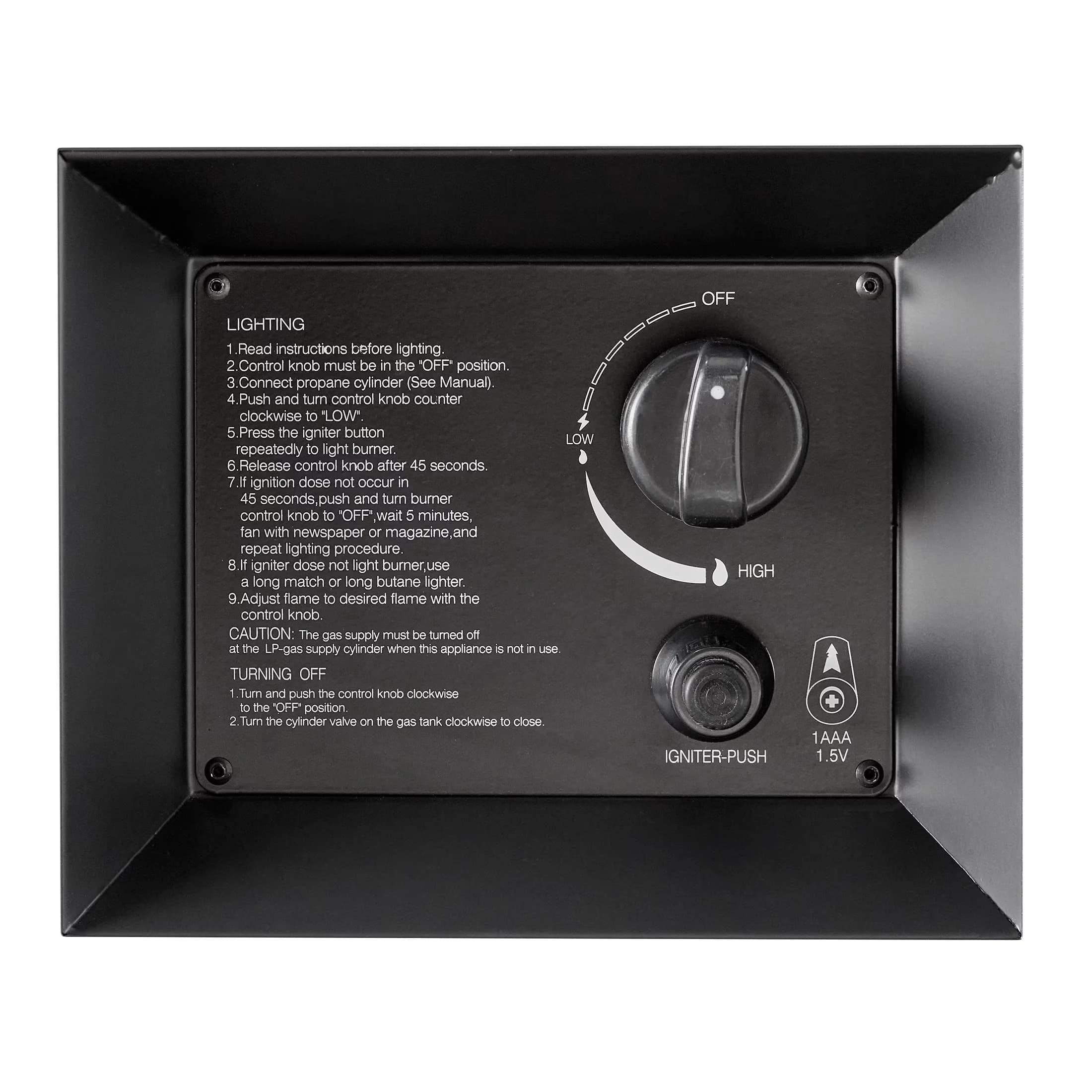 Durable Outdoor Heating with 50000 BTU, Adjustable Flame, Tank Hideaway and Cover - Steel Black Model 60569A