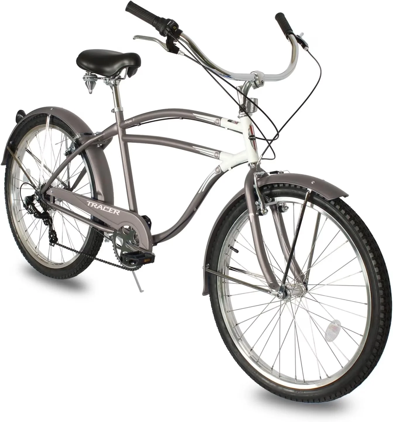 Premium Cruiser Bike with Adjustable Seat Height, Adjustable Speed - Matte Grey Model FE5EB3