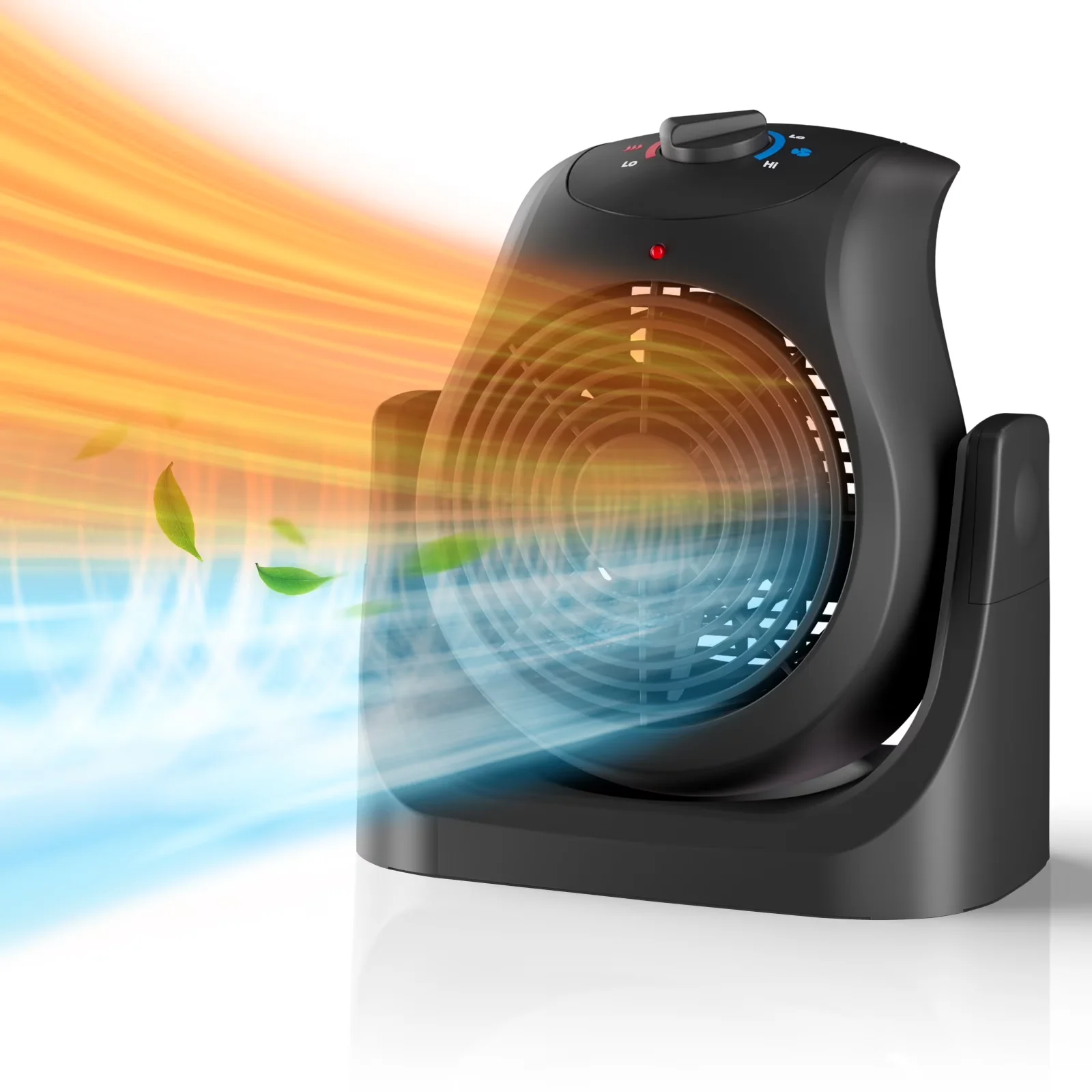 Modern Portable And Electric Space Heater with Adjustable, Fan Combo 2 in 1 Energy Efficient - Black Model E22EB2
