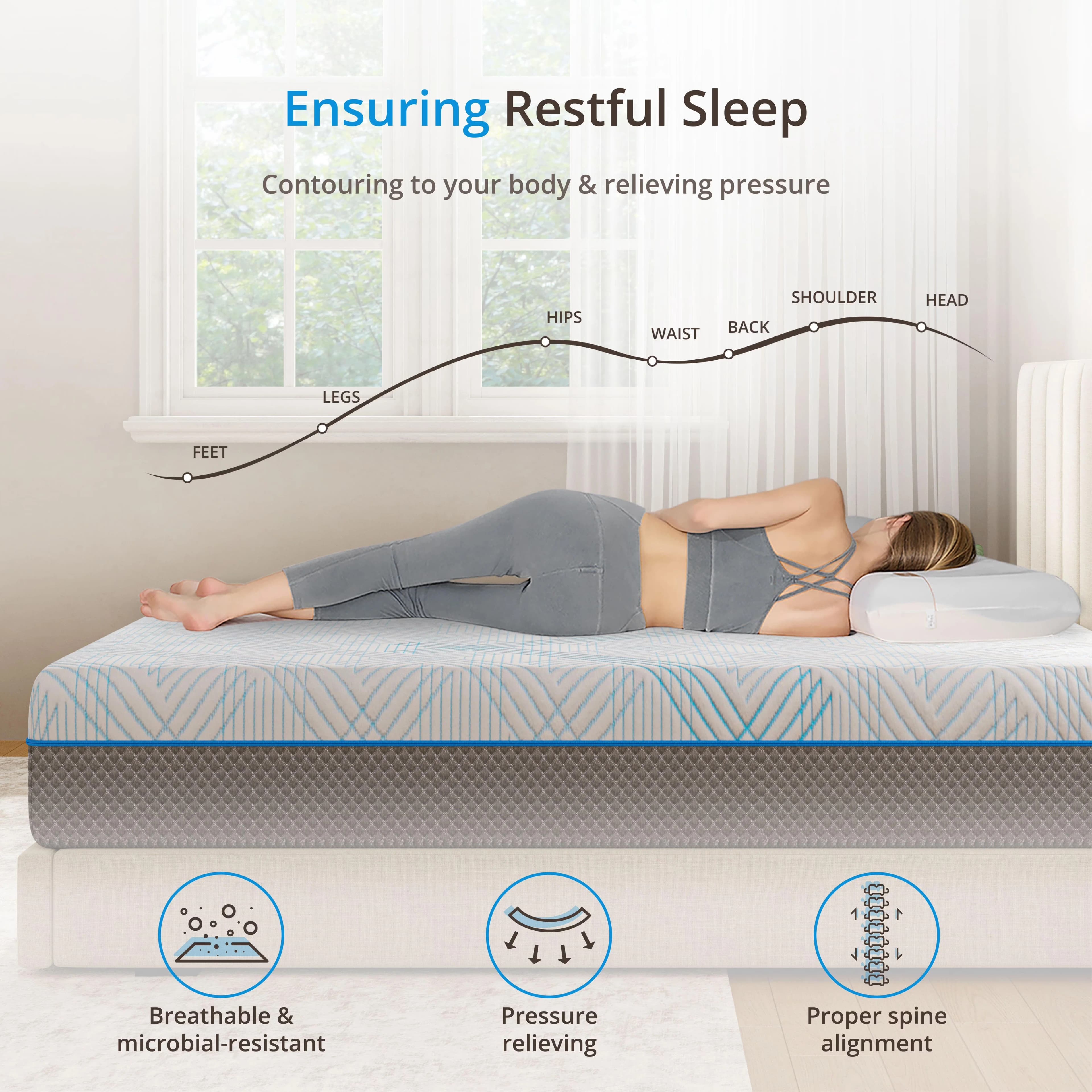 Compact Mattresses Accessory with Mattress-In-A-Box, Breathable Construction, Removable Cover - Memory Foam Model 45A00D