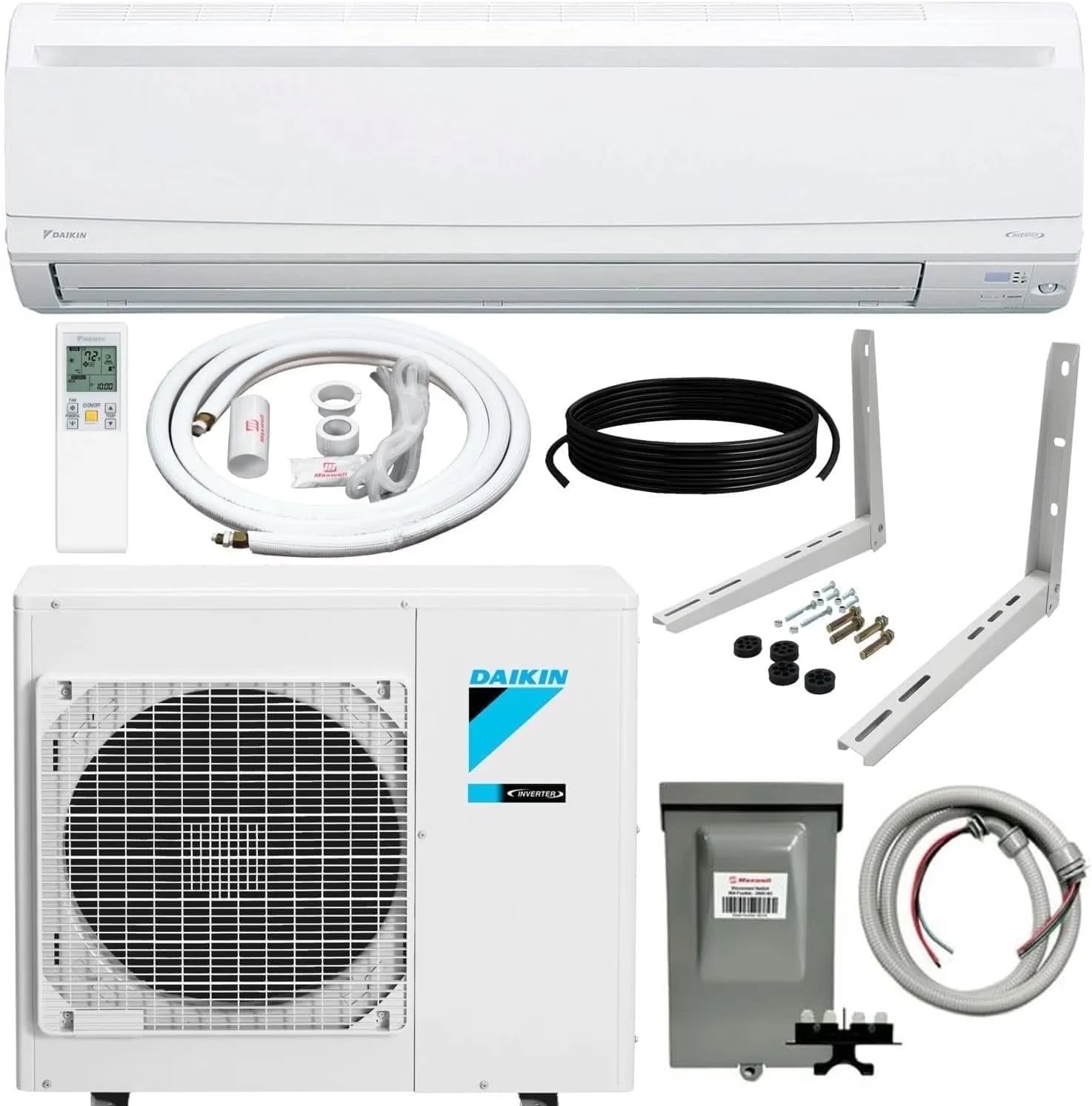 Modern Air Conditioner with 15000 BTU, 230V, 15' Installation Kit - White Model 44B71E