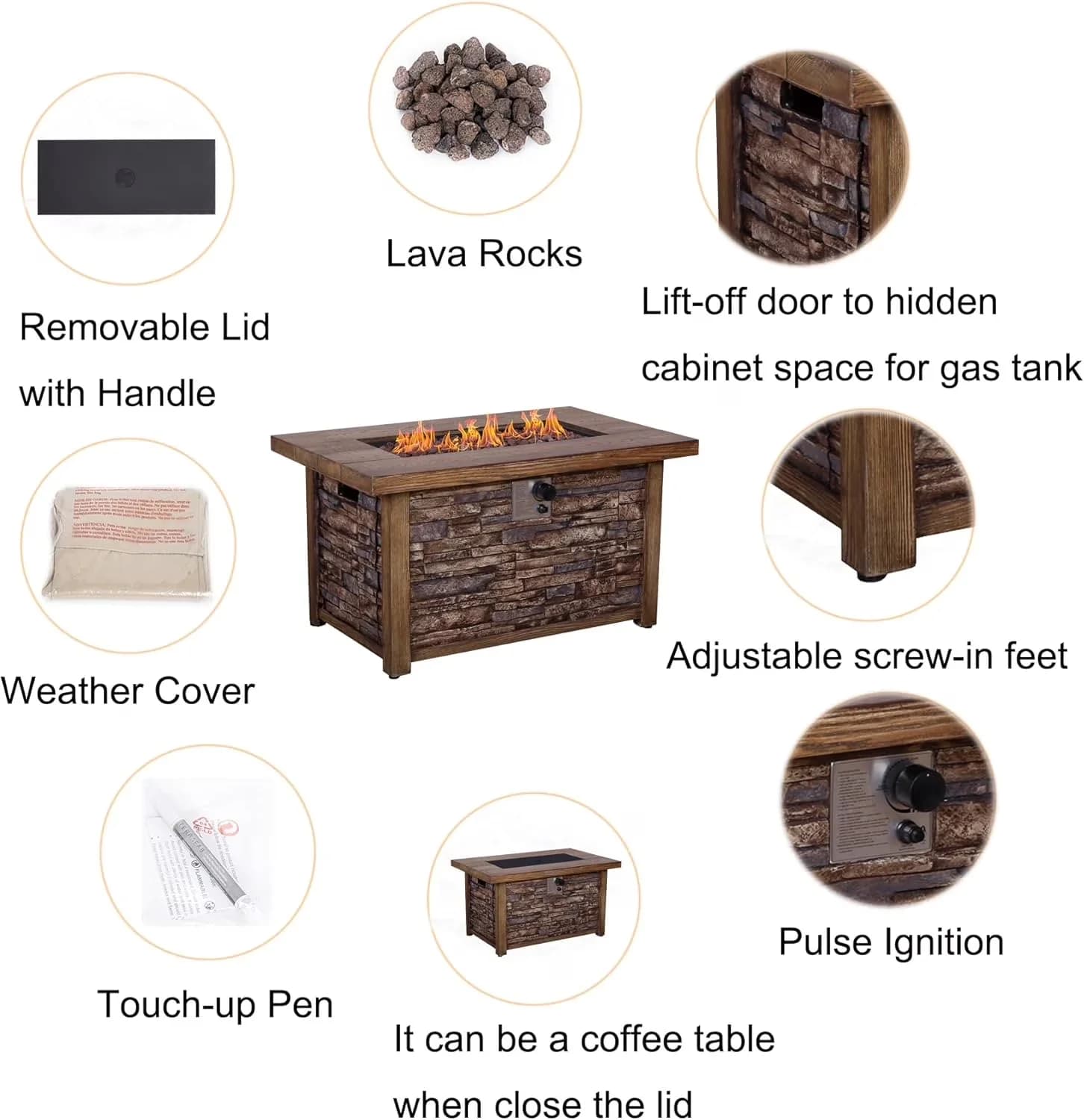 Classic Outdoor Heating with 50000 BTU, Adjustable Flame - Brown Terrafab, 1 Model 2325EF
