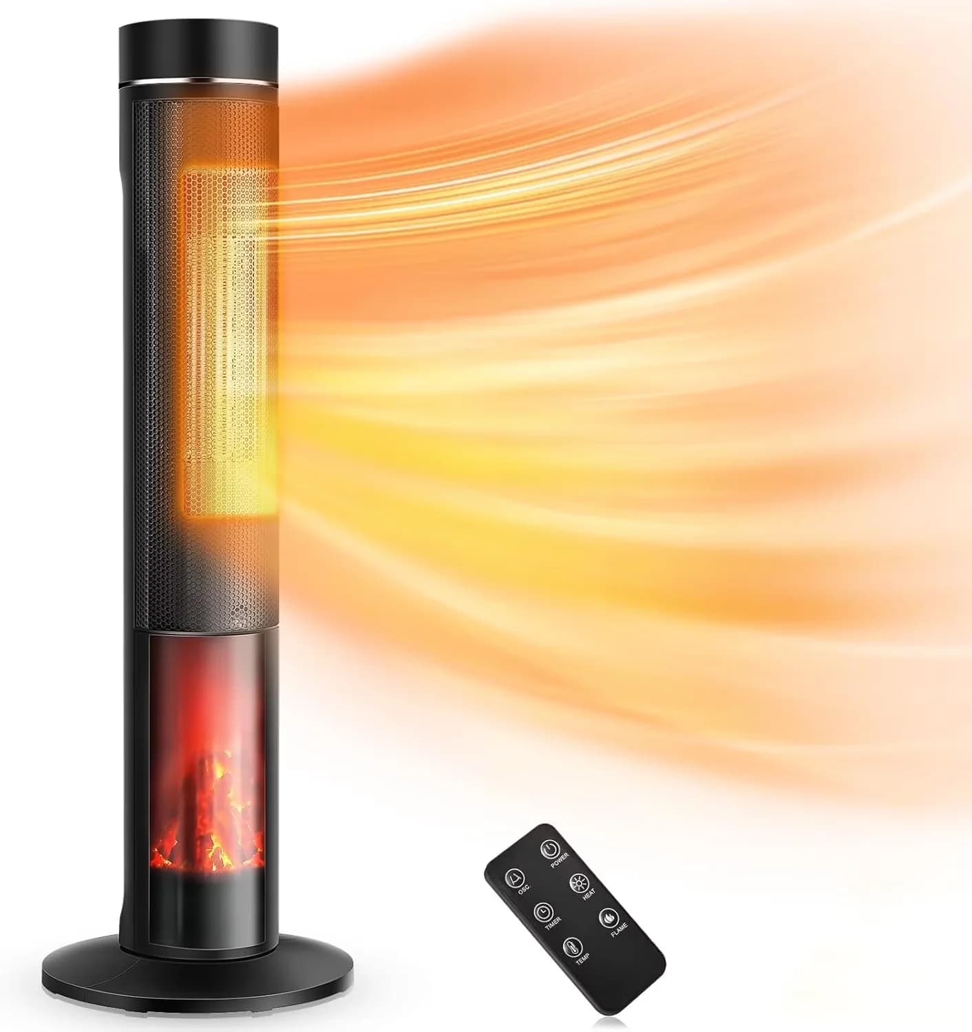 Portable And Electric Space Heater Compact with 1500W, Adjustable - Black Model 4FD3C2