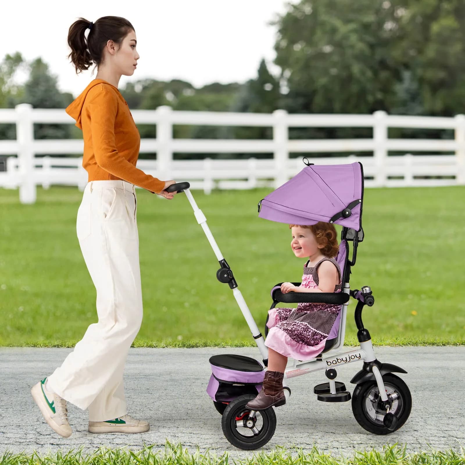 Reliable Kids Bike with Adjustable Seat, 5-in-1 Folding Trike - Pink 1-5 Model F22D55