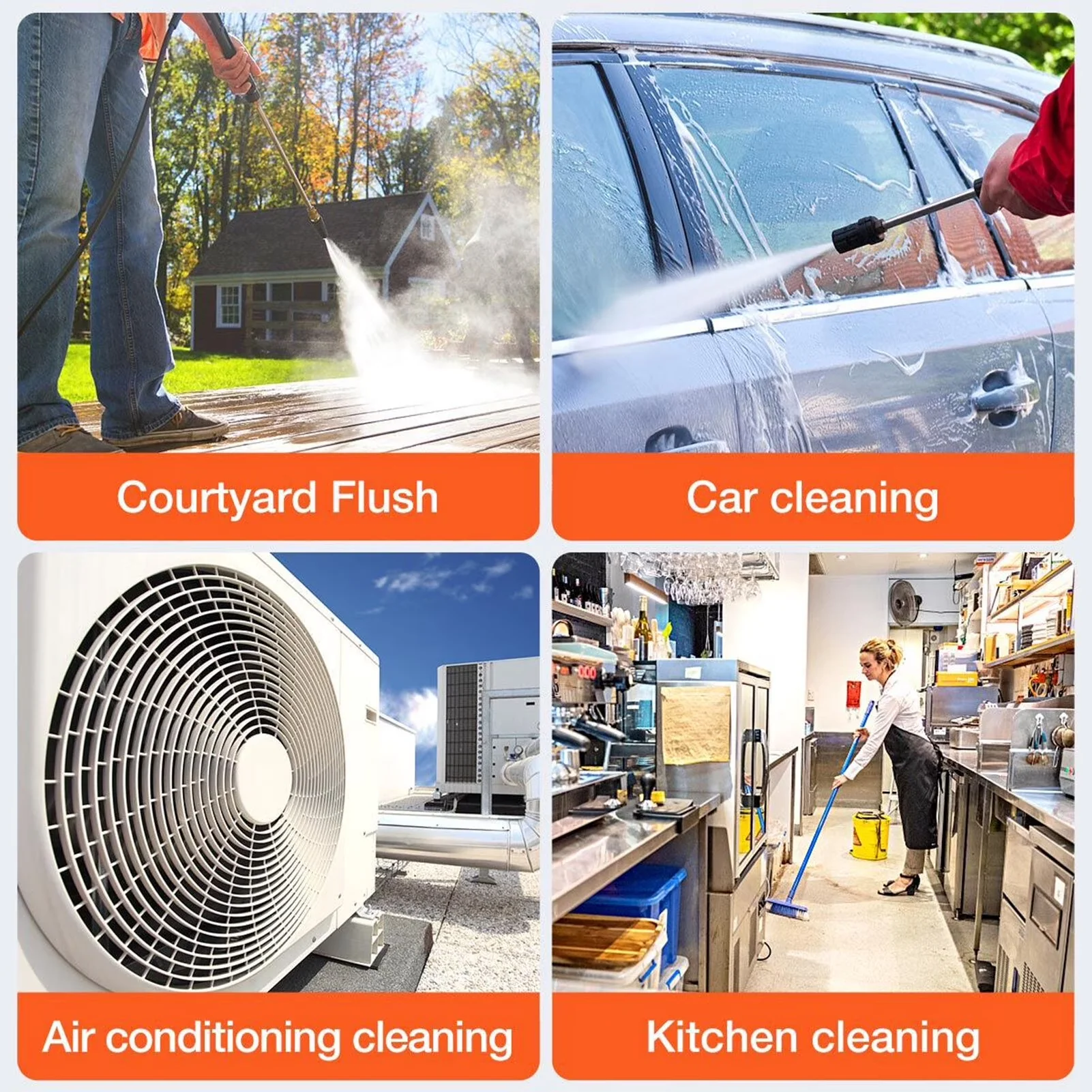 Essential Pressure Washer with Battery, 300W, 30Bar 300W High Power Machine - Model 968C65