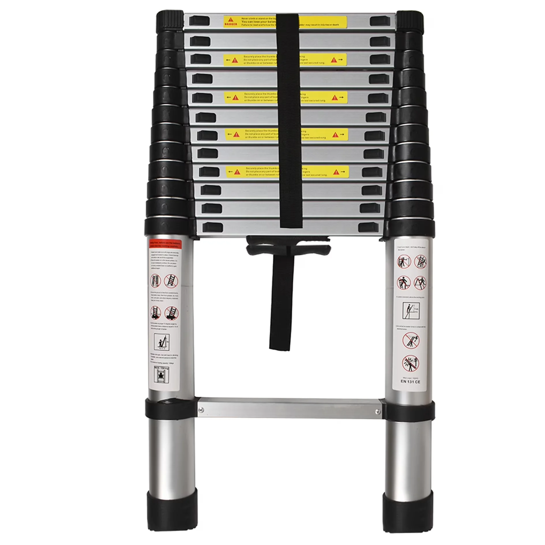 Compact Ladders And Step Stool with Telescoping, Color: Black - Black Aluminum Model 814CD1
