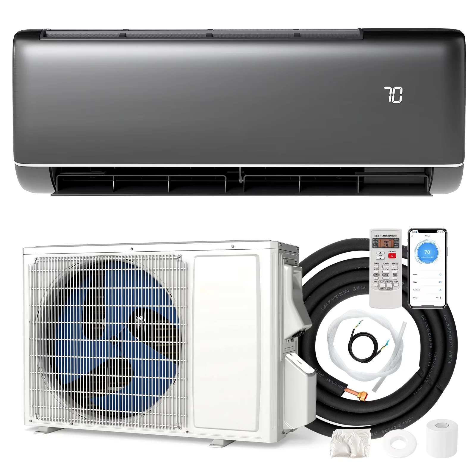 Innovative Air Conditioner with 12000 BTU, Remote Controlled - White Mini Model 1E819F