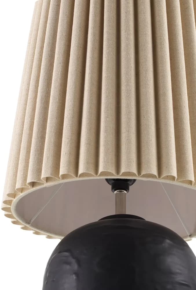Lamp Set Reliable with Incandescent, Accent Lamps, Mako Traditional Accent Table - Black Ceramic Model E68088