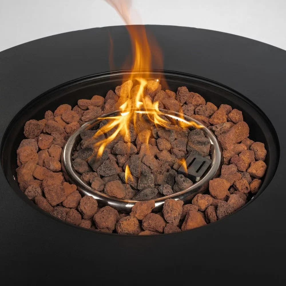 Outdoor Heating Durable with 50000 BTU, Portable, 50000 BTU Round Steel Fire Pit - Black Steel for Patio, Garden Model 2ED4E3
