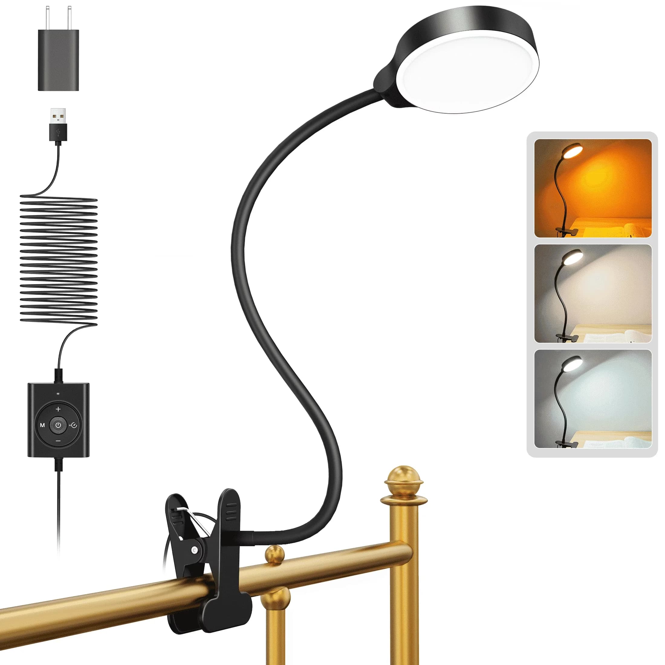 Desk Lamp Compact with LED, Dimmable - Black Abs, Silicone, Metal, Plastic Model 1BAF41
