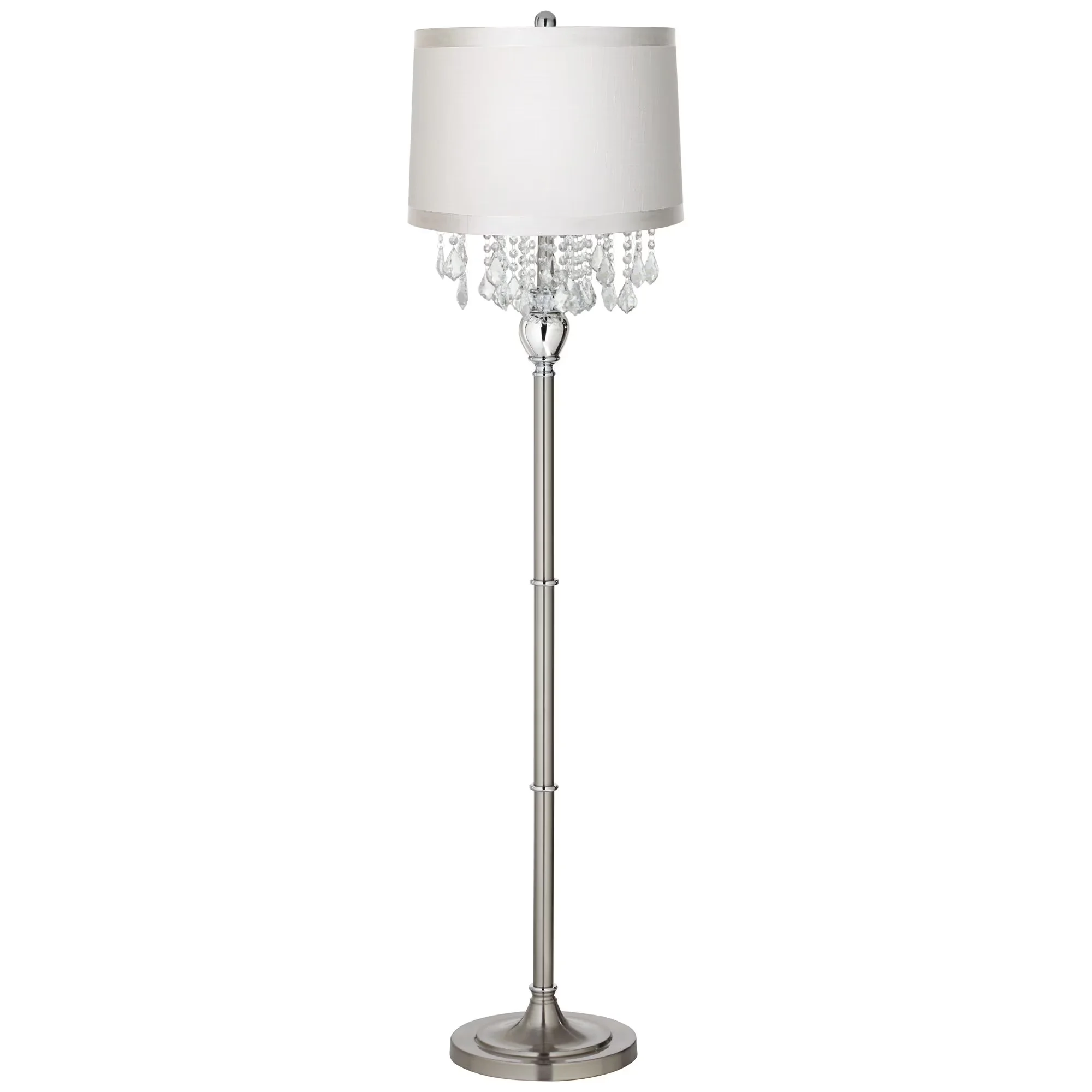 Floor Lamp Efficient with LED, Standard Lamps - Silver Satin Steel for Living Room, Bedroom Model 23E29C