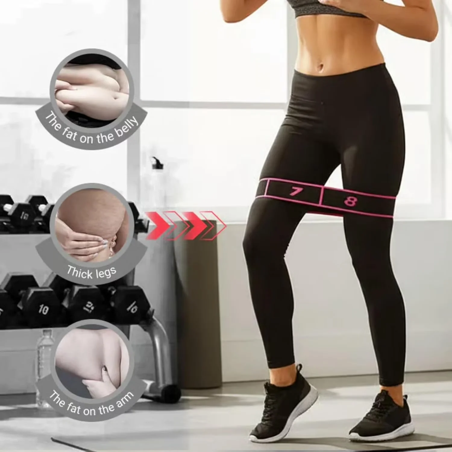 Home Gym Versatile with Numbered Fitness Resistance Band - Red Tpe - Compact and Portable Model 815B87