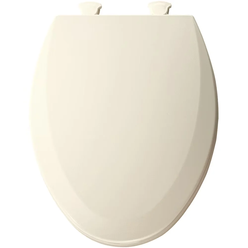 Toilet Seats And Lid Modern with Easy To Clean, Biscuit, Elongated Molded Wood Seat - Enameled Wood Beige Model ECE95F