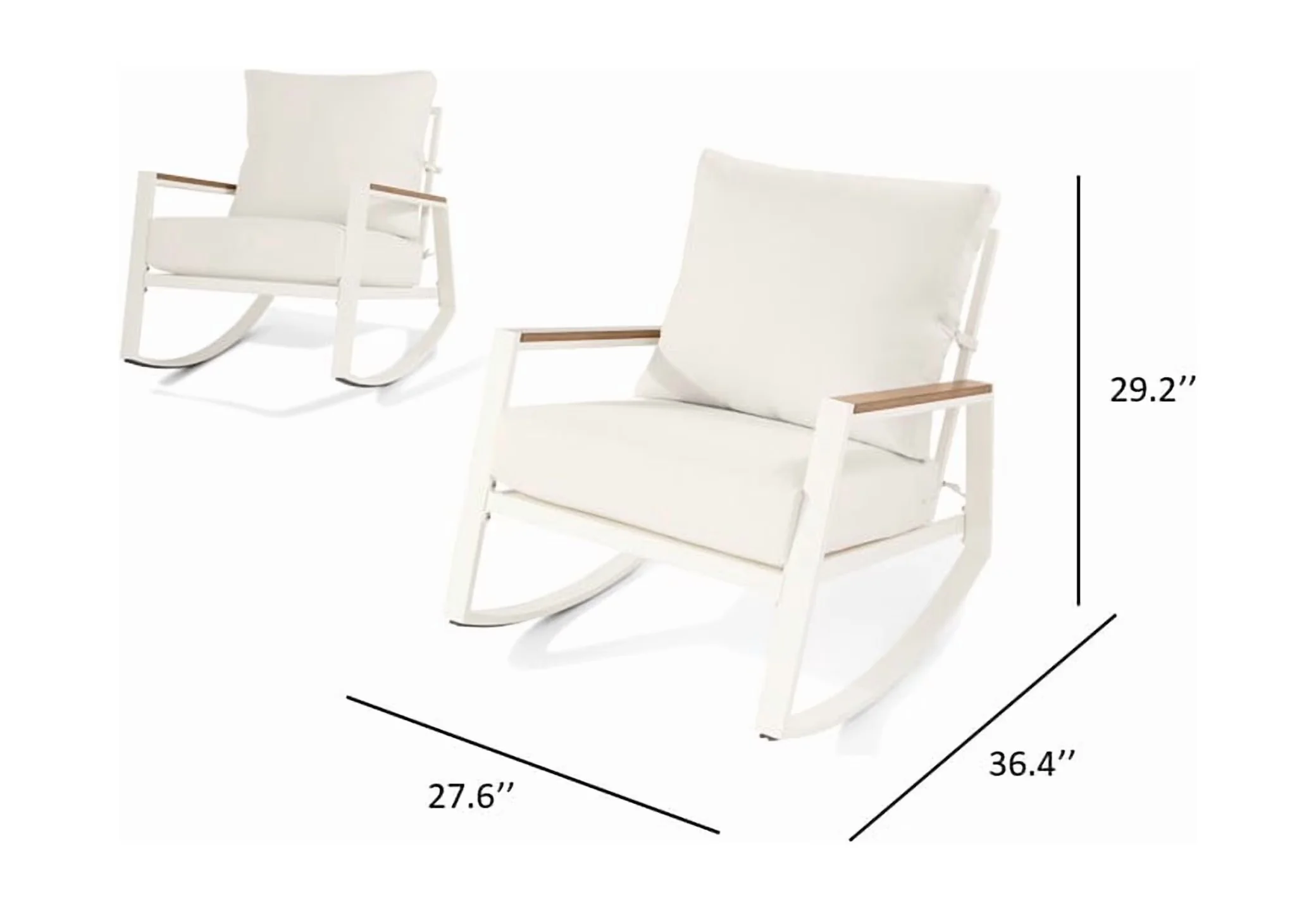 Classic Patio Chair with Removable Cushion Cover, Fade Resistant - White Steel, Sling Model 3FC43A