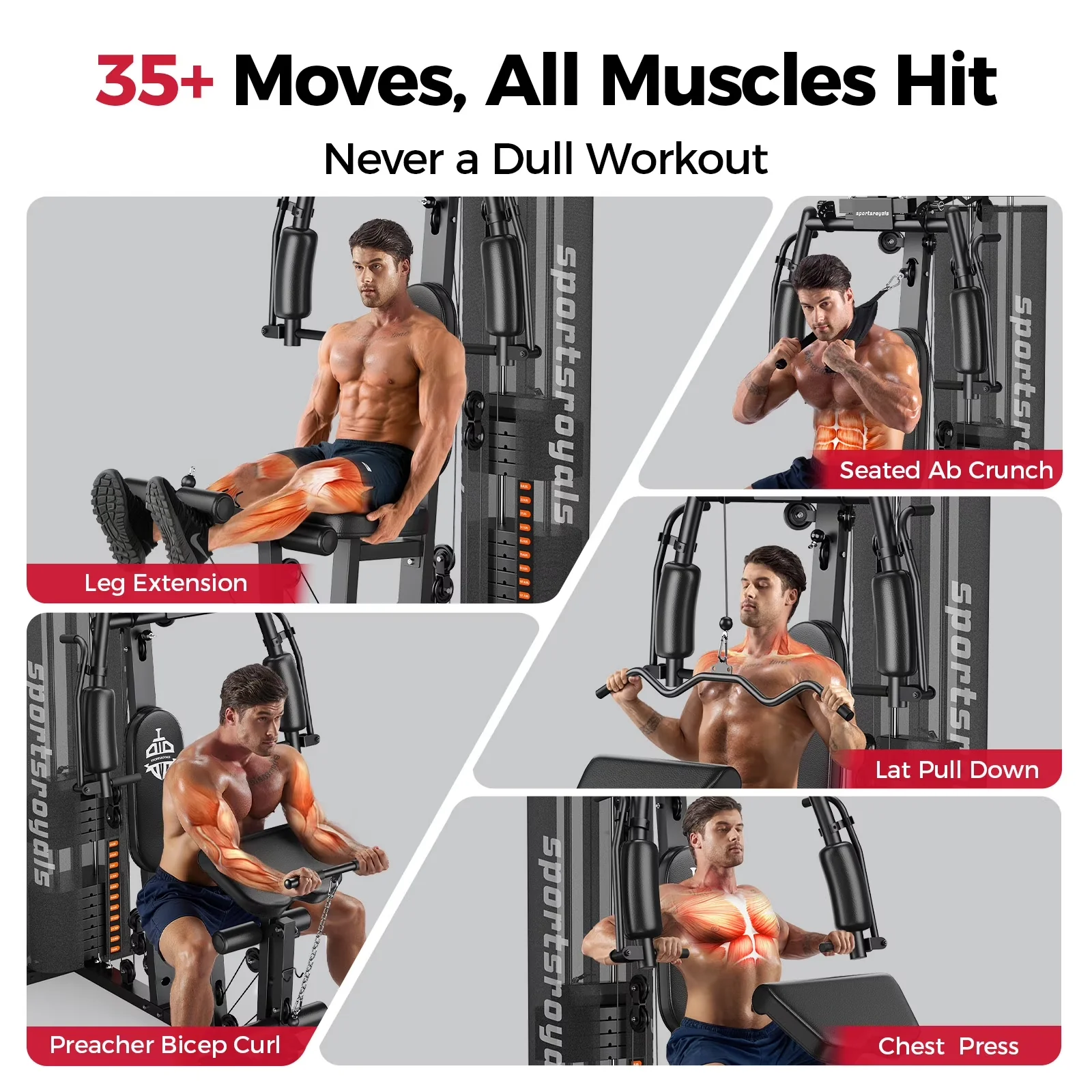 Compact Home Gym with Adjustable - Alloy Steel Black for Home Station - Universal Fit Model 570568