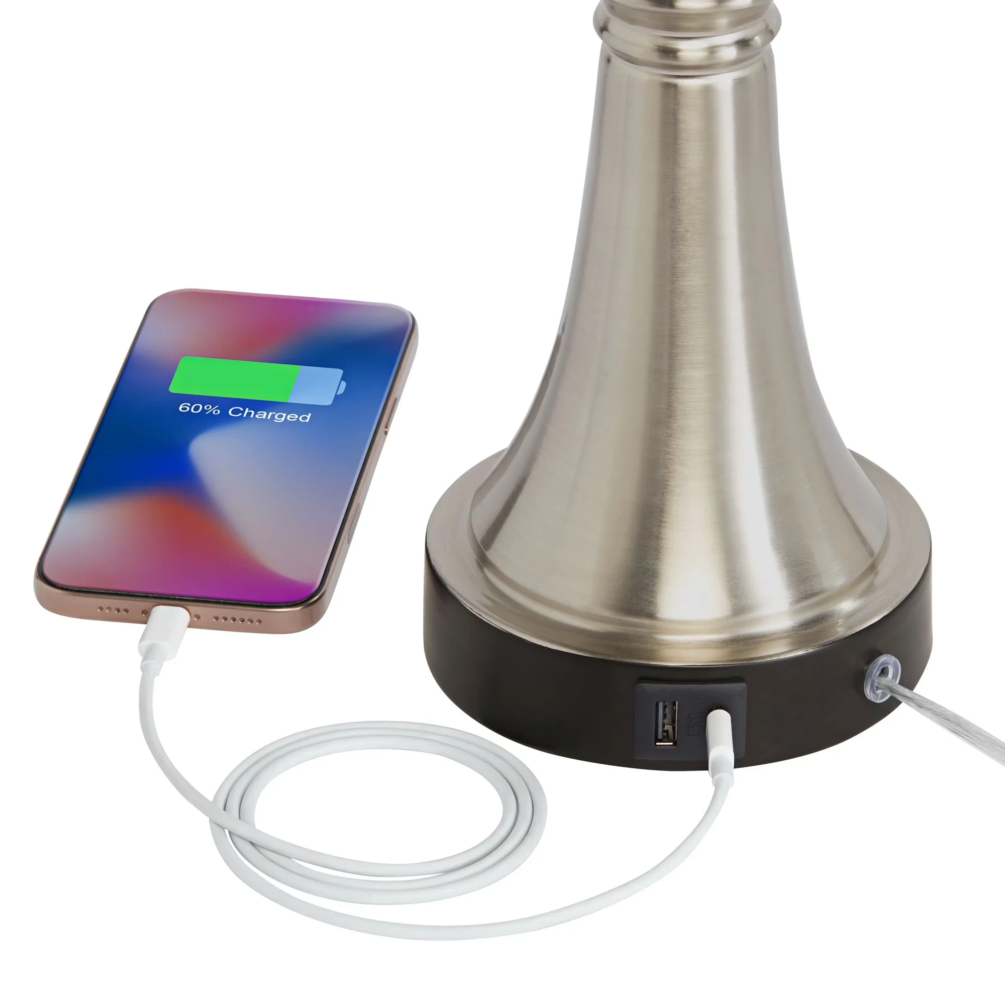 Innovative Lamp Set with LED, Energy Efficient - Metal Silver for Living Room, Bedroom Model 1E87FB