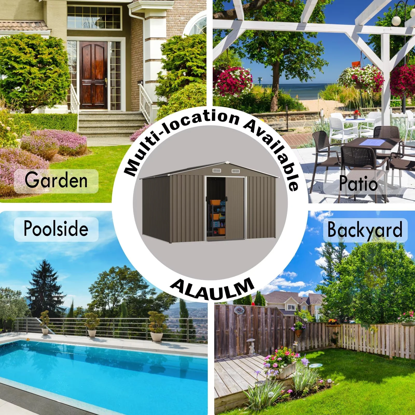 Quality Shed with Waterproof, Uv Resistant, Rust Resistant - Galvanized Metal Brown Model 46C4F9