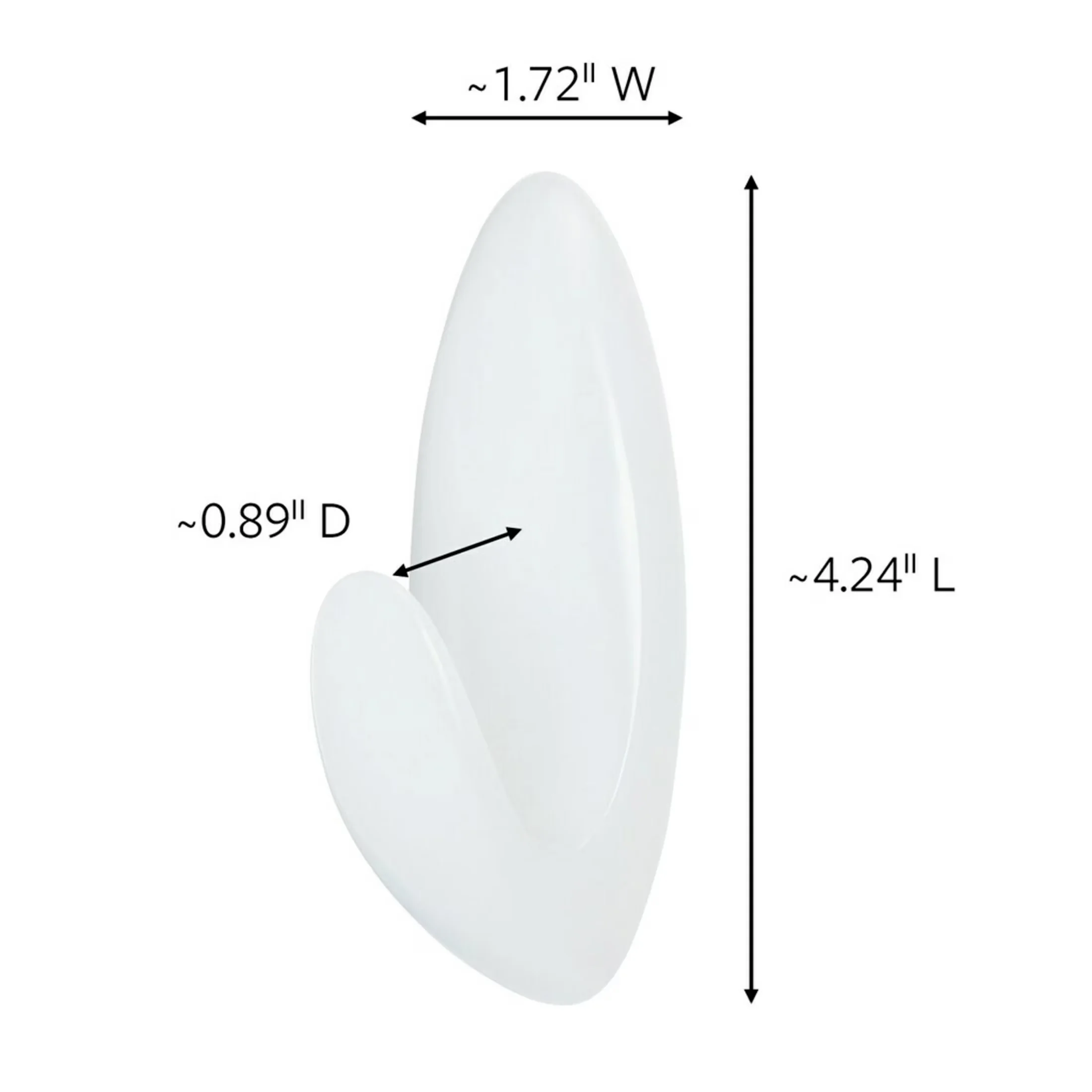 Sleek Damage-Free Hanging with Easy Installation, Wall-Mountable - White Plastic Model 23A117