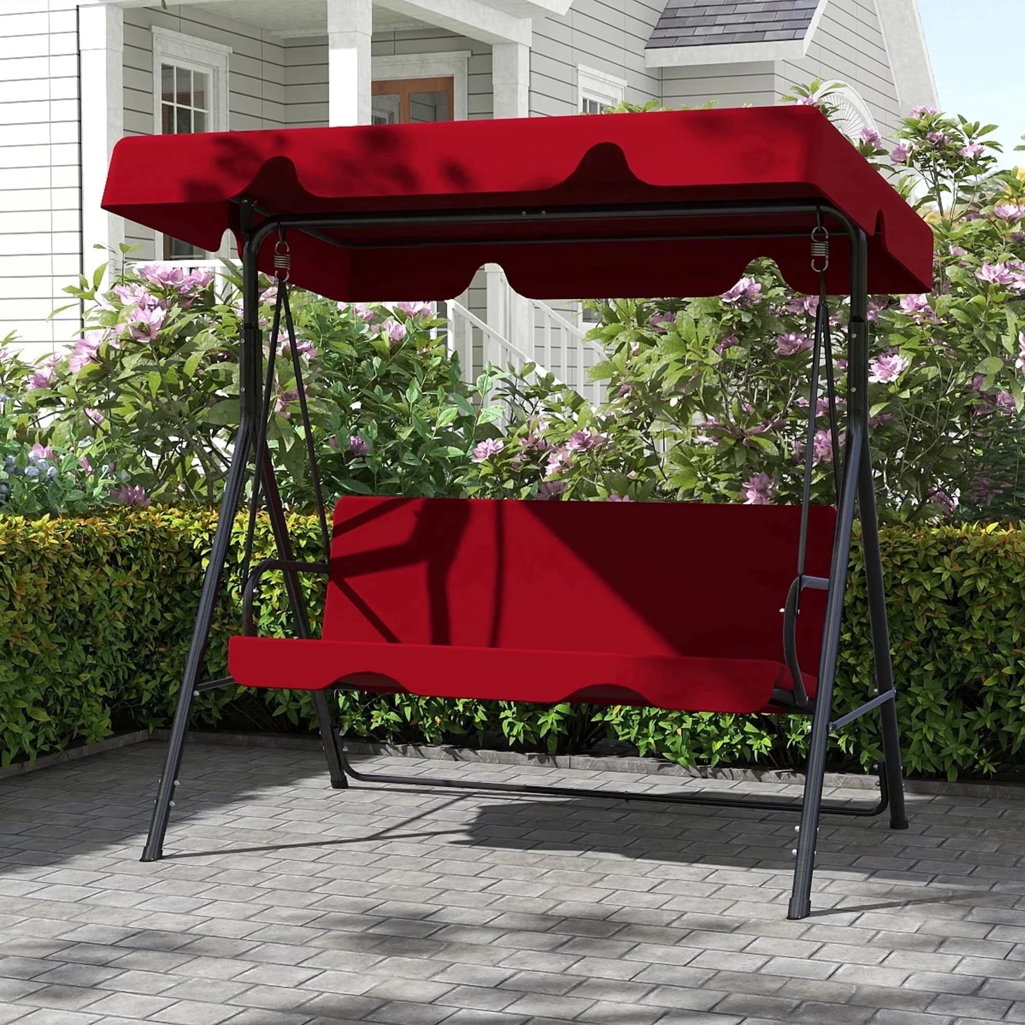 Patio Chair Versatile with Weather-Resistant, Rust Resistant, Water-Resistant - Alloy Steel Red Model D38CEB