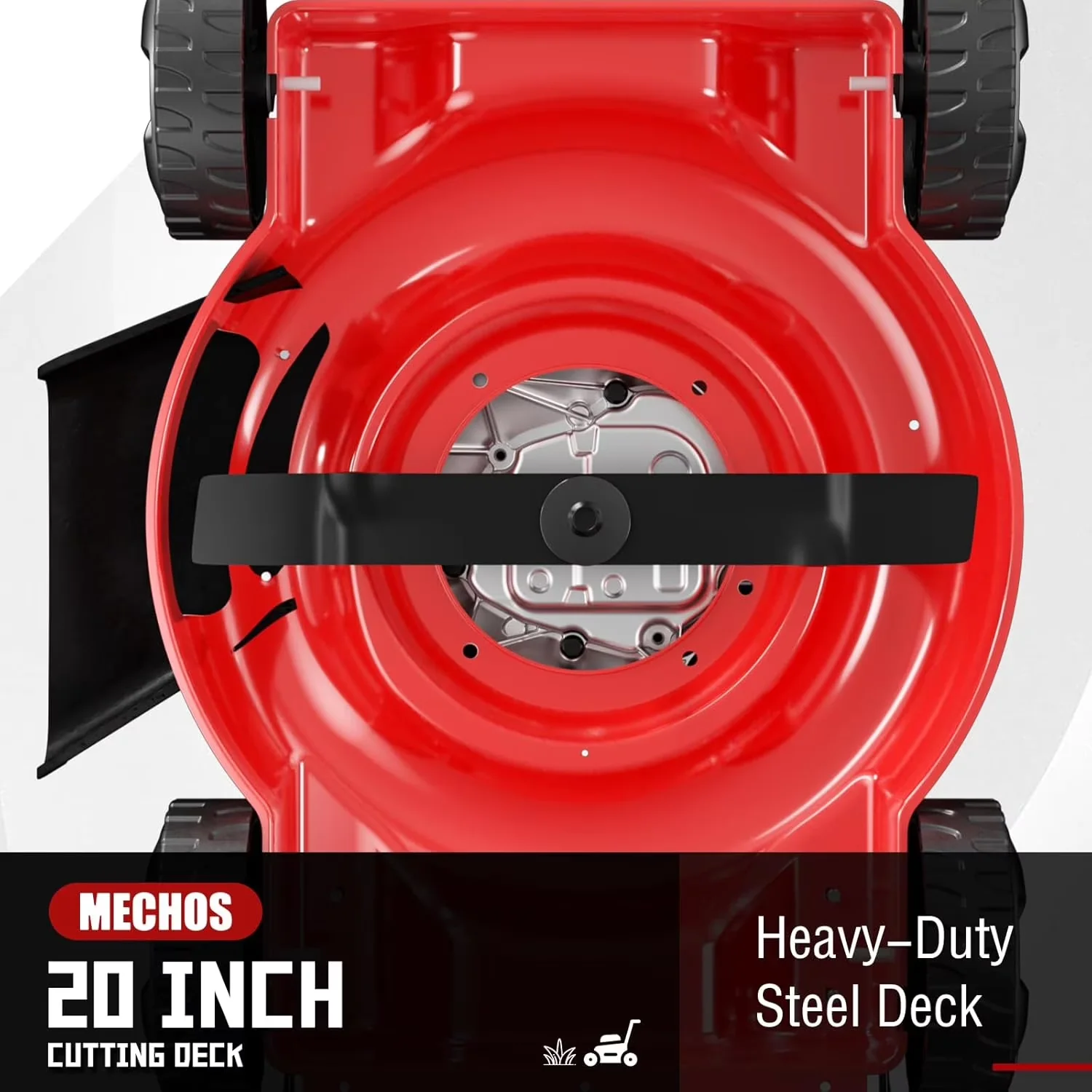 Modern Push Mower with Adjustable Cutting Height, Rust Resistant, Black - Black Model 213B84