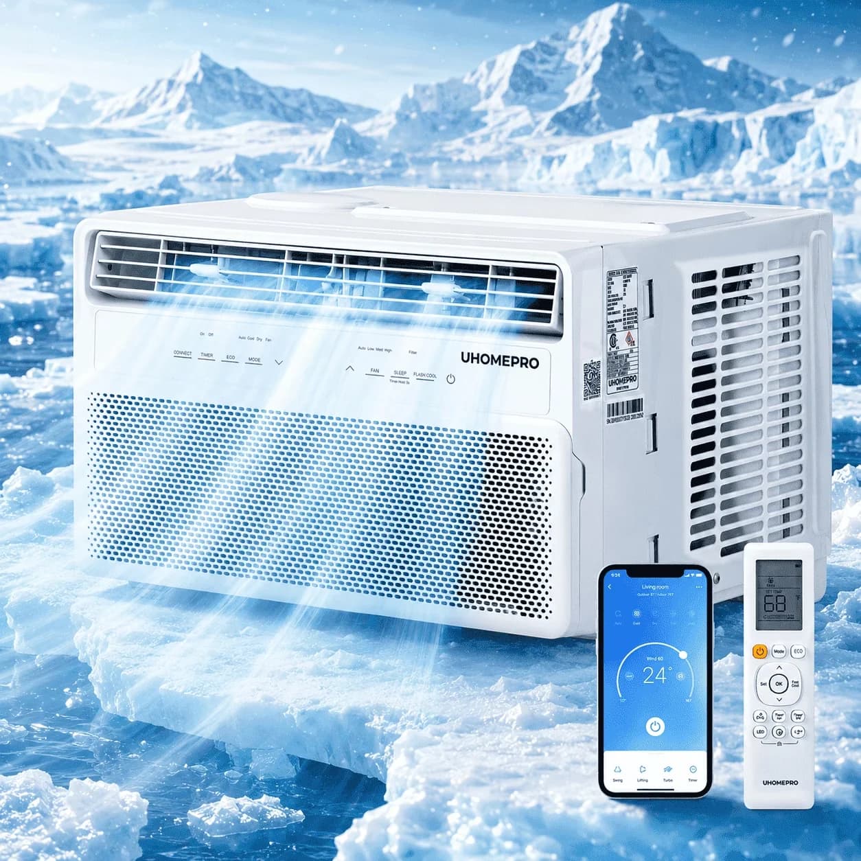 Premium Air Conditioner with 10000 BTU, Sleep Mode, Timer for Rooms - Inverter Model 0D1C88