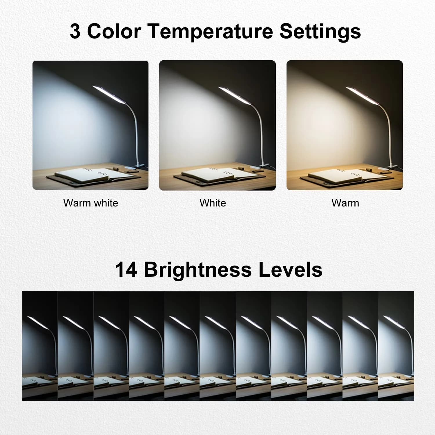 Durable Desk Lamp with LED, 5W - Black Metal LEDs - Industrial Grade Model 883B7F