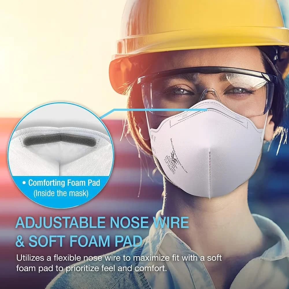 Protective Equipment Stylish with Adjustable, Protective, 10 Count (Pack of 1) - Fabric White Model F0FD91