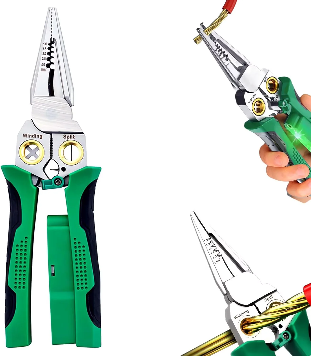 Professional Woodworking with 1 PCS * 8 in 1 Wire Stripper Twister, Name: 8 in 1 Wire Stripper Twister - Green Model 9ECB27