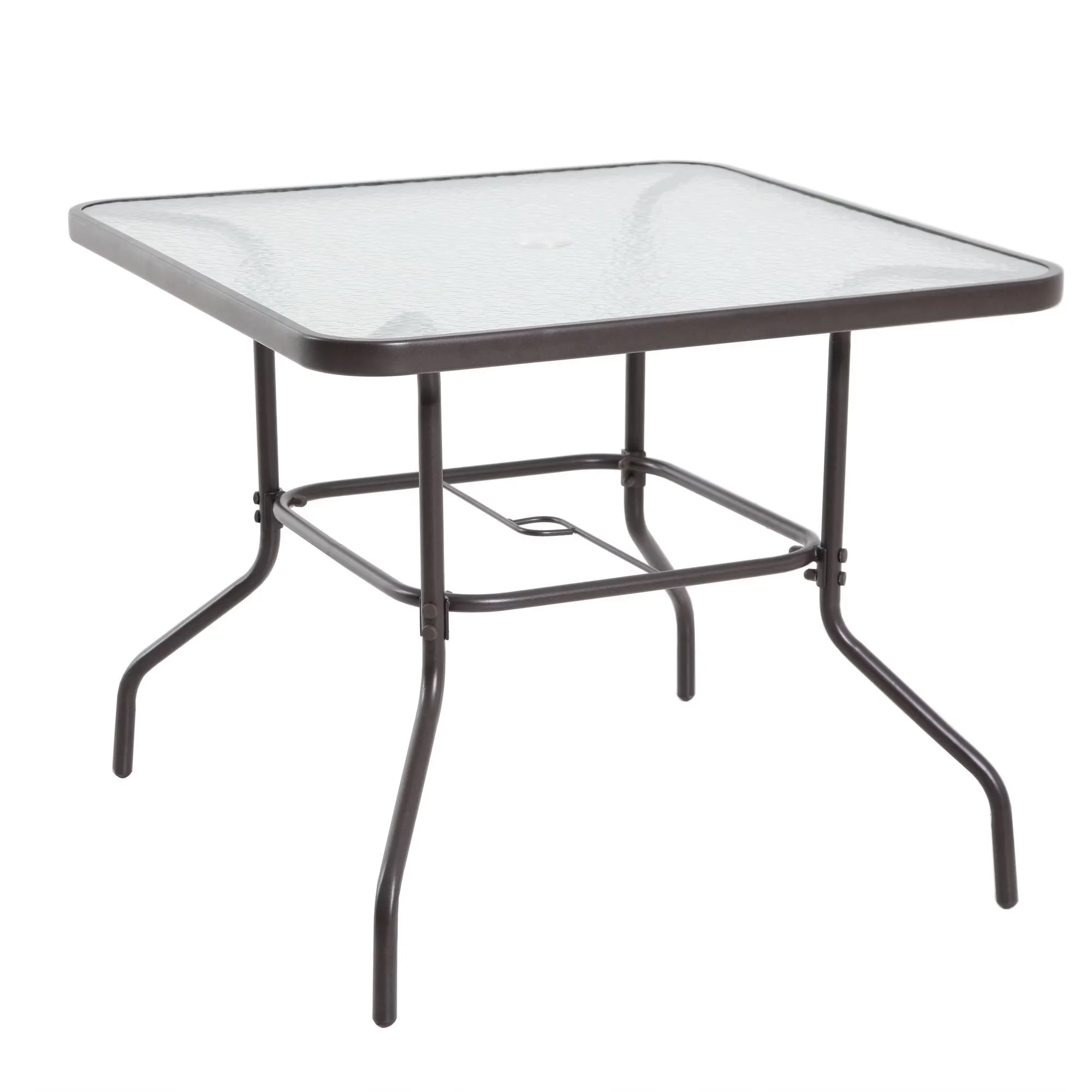Compact Patio Dining Set with Collapsible, Foldable - Glass, Polyester, Olefin, Pvc, Metal, Steel Black Model 2643EB