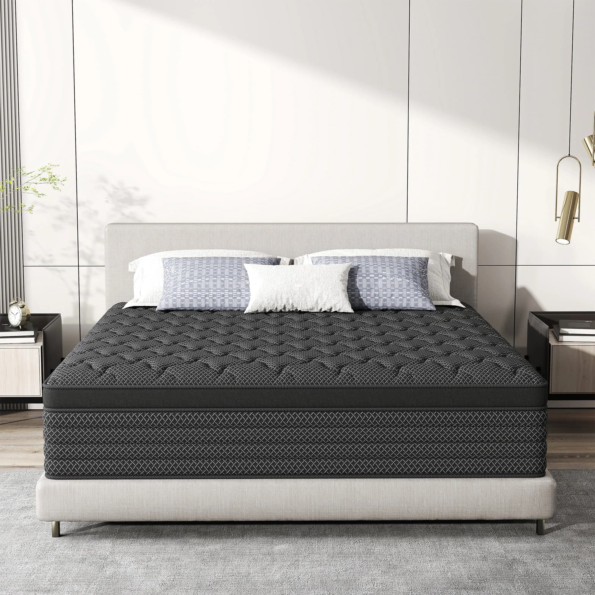Modern Mattresses Accessory with Mattress-In-A-Box, Medium Firm Feel, Mattress in a Box - Gel Memory Foam, Pocket Coils, 3D Knitted... Model 20A3DB