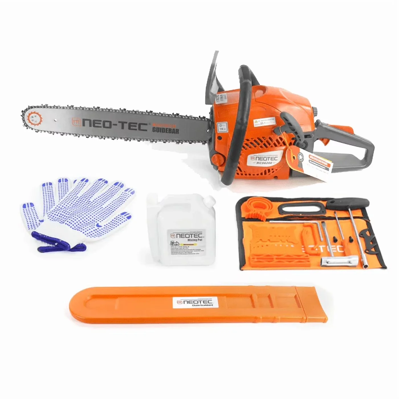 Versatile Chainsaw with Chain Brake, Handheld, NEO-TEC 20" 62cc 2-Cycle Gas Powered for Garden - Model 112813