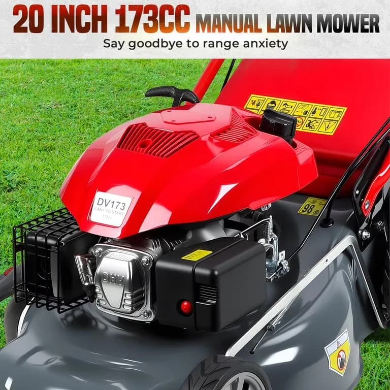 Essential Push Mower with Cutting Height: 25-75mm, Grass Catcher Capacity: 60L for Large - Model E29EB8