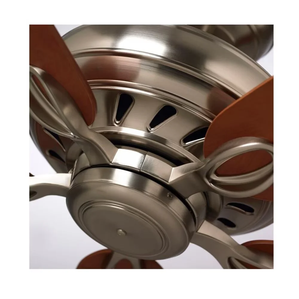 Modern Ceiling Fan with Remote Controlled, Blade Finish: Walnut - Silver Model 7840C9