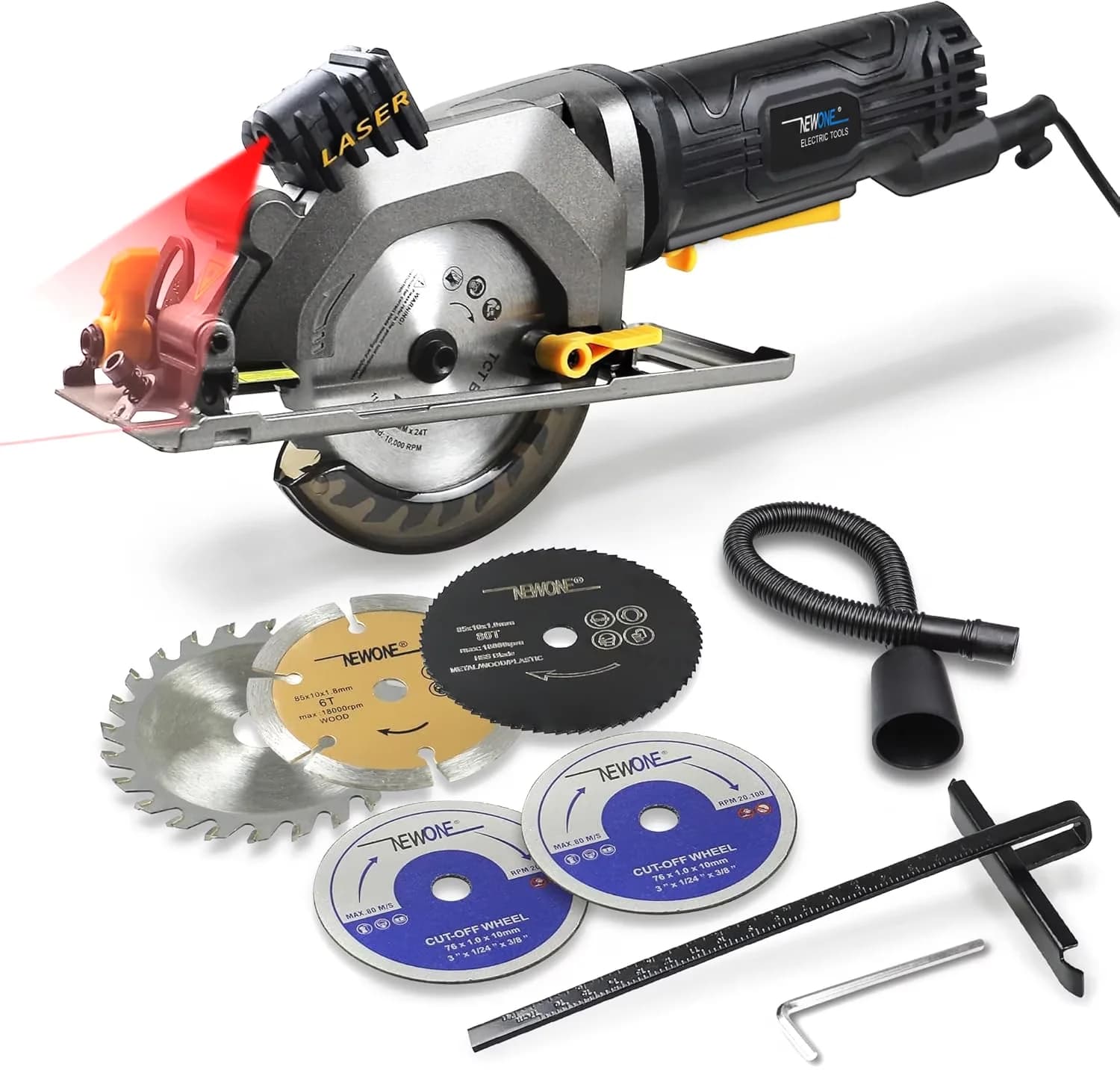 Quality Power Saw with Mini Circular 4.5Amp Electric Circular, Laser, 6 Blades Circular - Model D26513