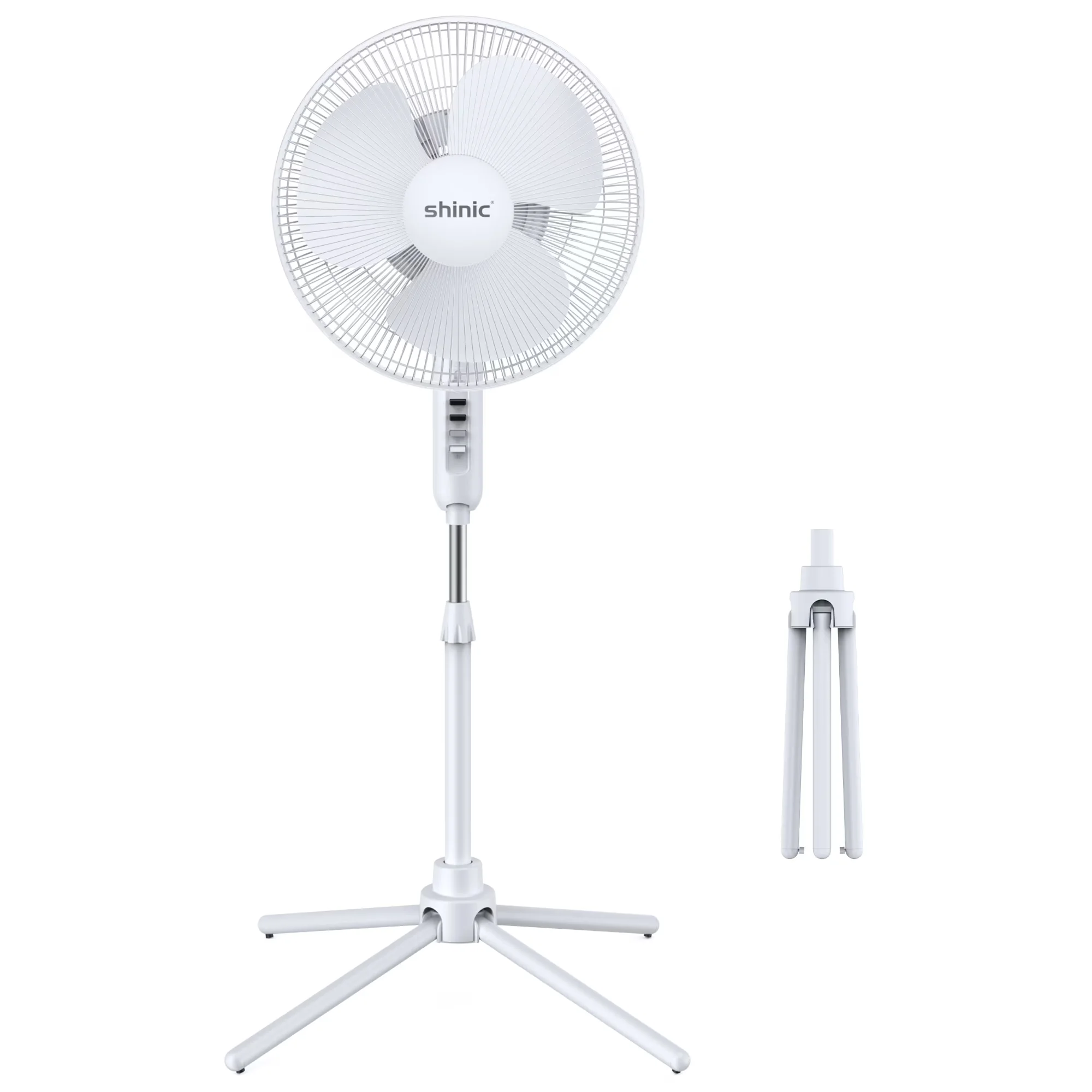 Efficient Fans In Cooling with Oscillating, 16" 3-Speed Oscillating Pedestal Fan, White - Plastic Model AC7543