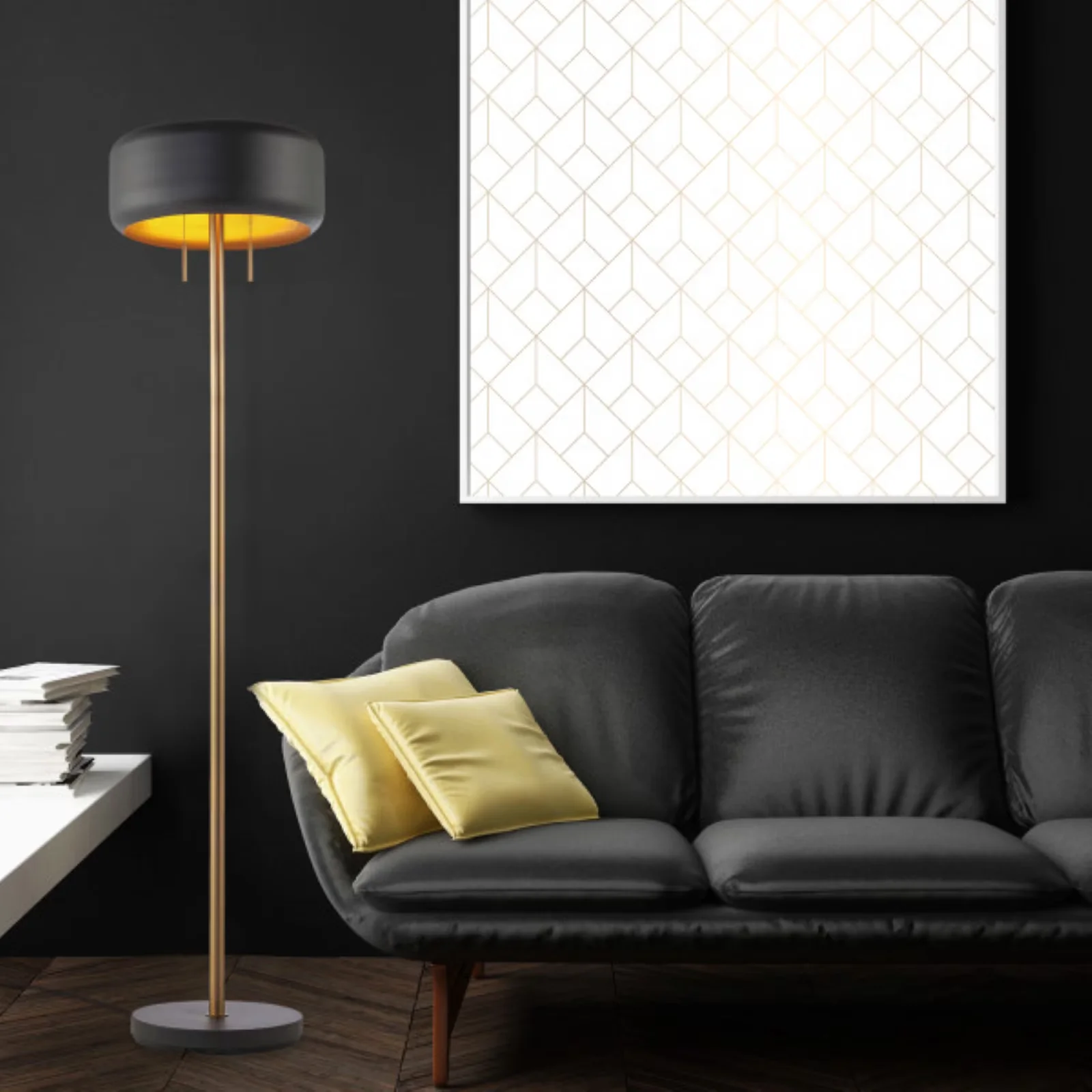 Essential Floor Lamp with Incandescent, Energy Efficient, Industrial - Metal Gray Model 05F0A5