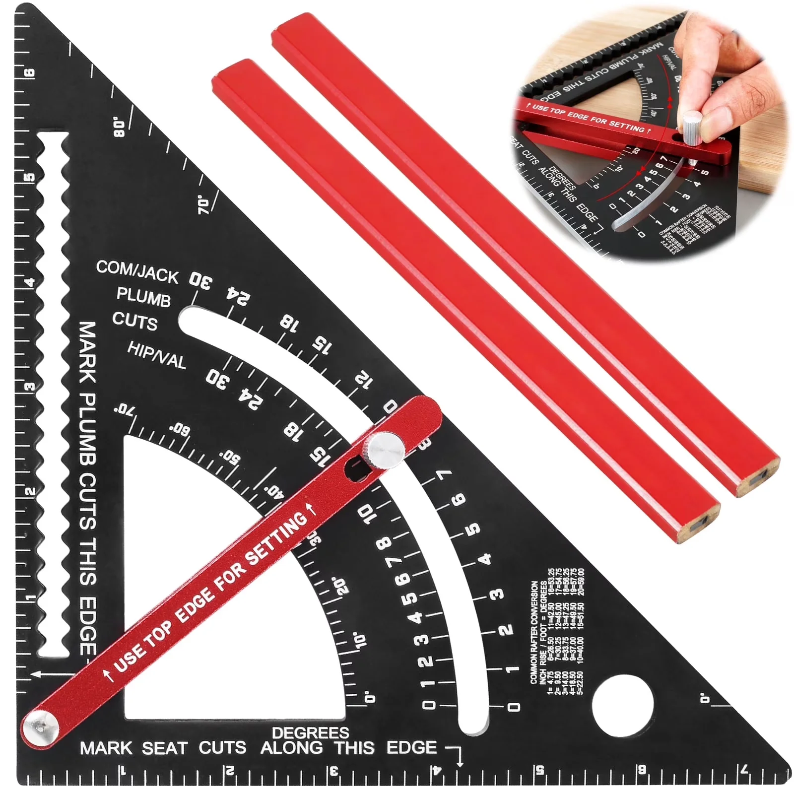Measuring Layout Stylish with Adjustable, Easy Operation, Heavy Duty - Black Aluminum Alloy Model 54C054