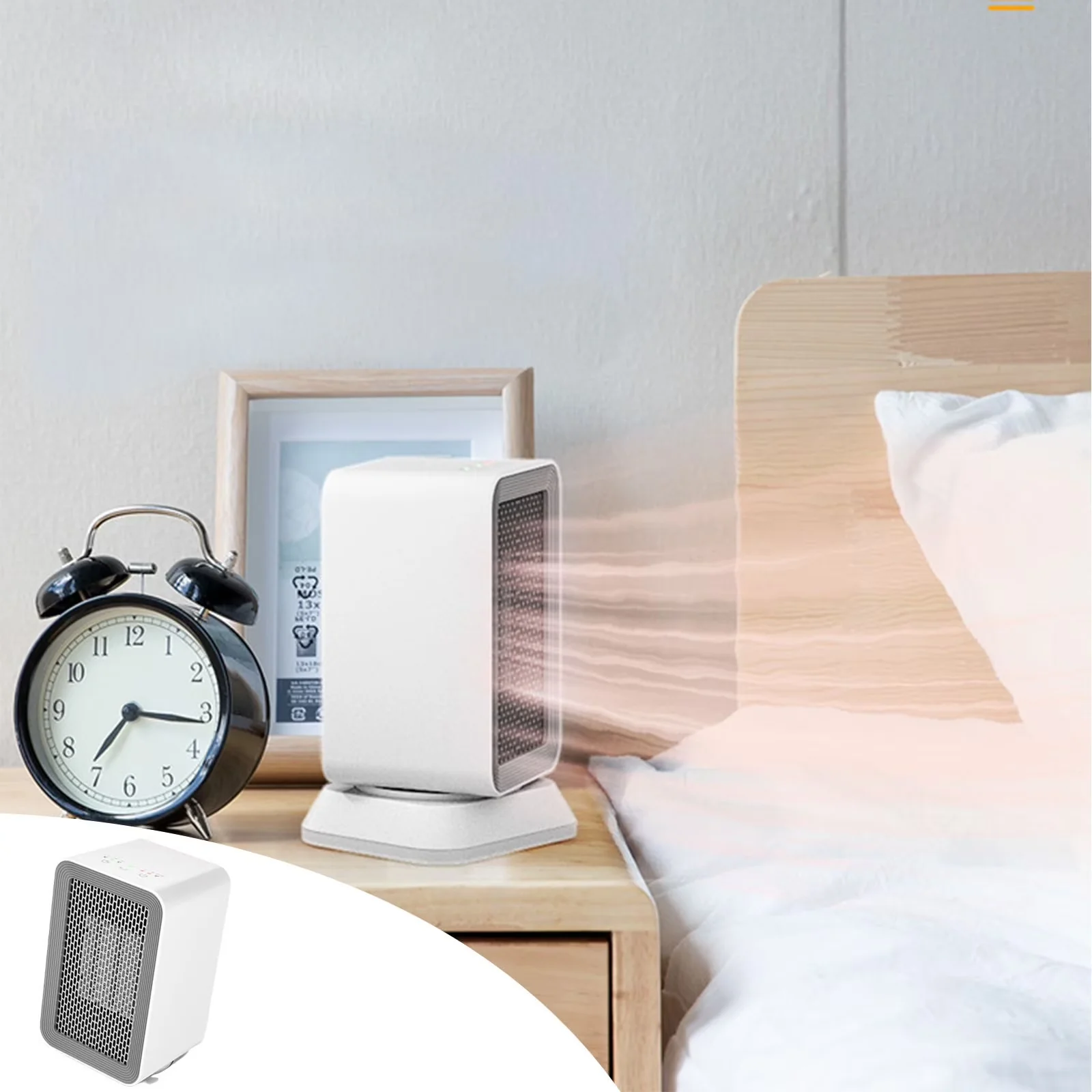 Quality Portable And Electric Space Heater with Child Lock, Automatic Shutoff - White for Indoor, Bedroom Model 8FE133