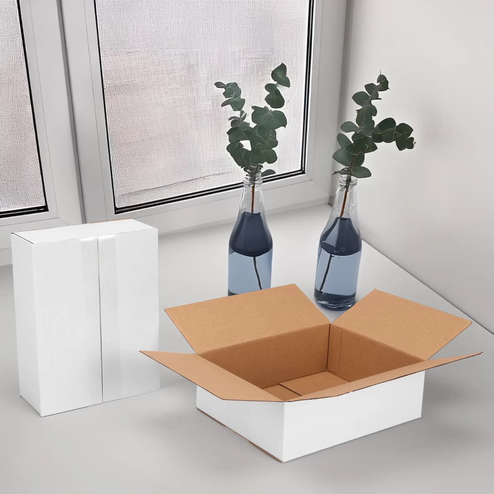 Moving Stylish with Optimal size: 9x7x3 inches. - White Cardboard 30 - Rustic Charm Model CB138C