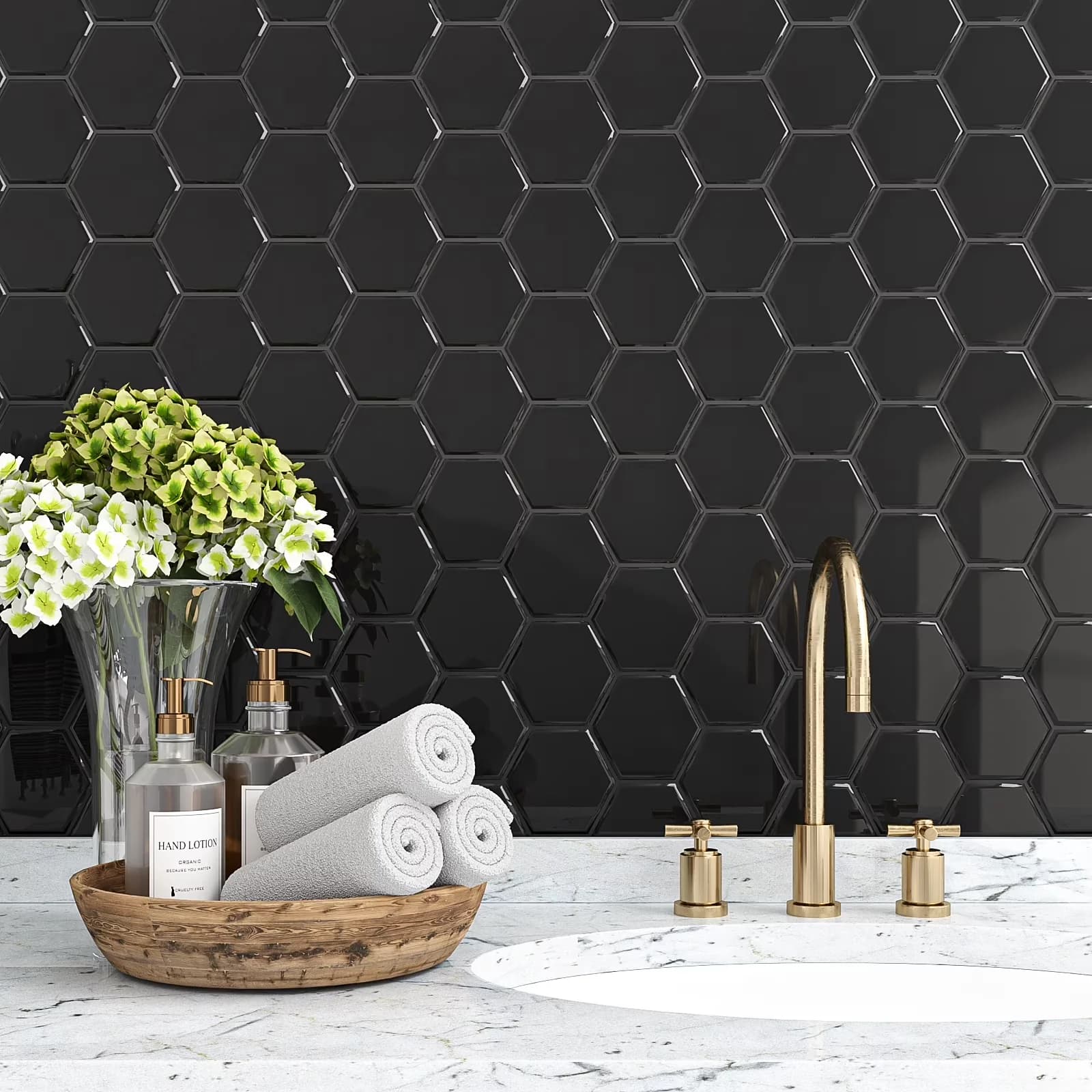 Kitchen Renovation Versatile with Easy To Clean, Easy Installation - Vinyl Black for Kitchen, Bathroom Model B29653
